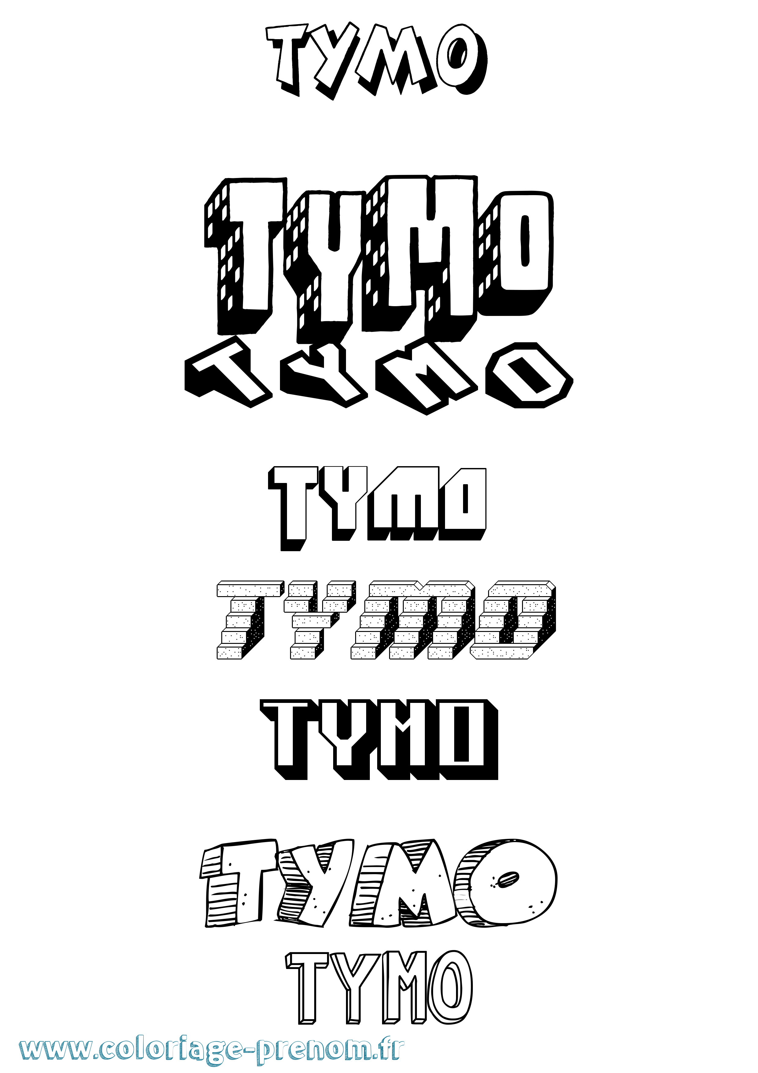 Coloriage Tymo Effet 3D Coloriage prénom Tymo Effet 3D