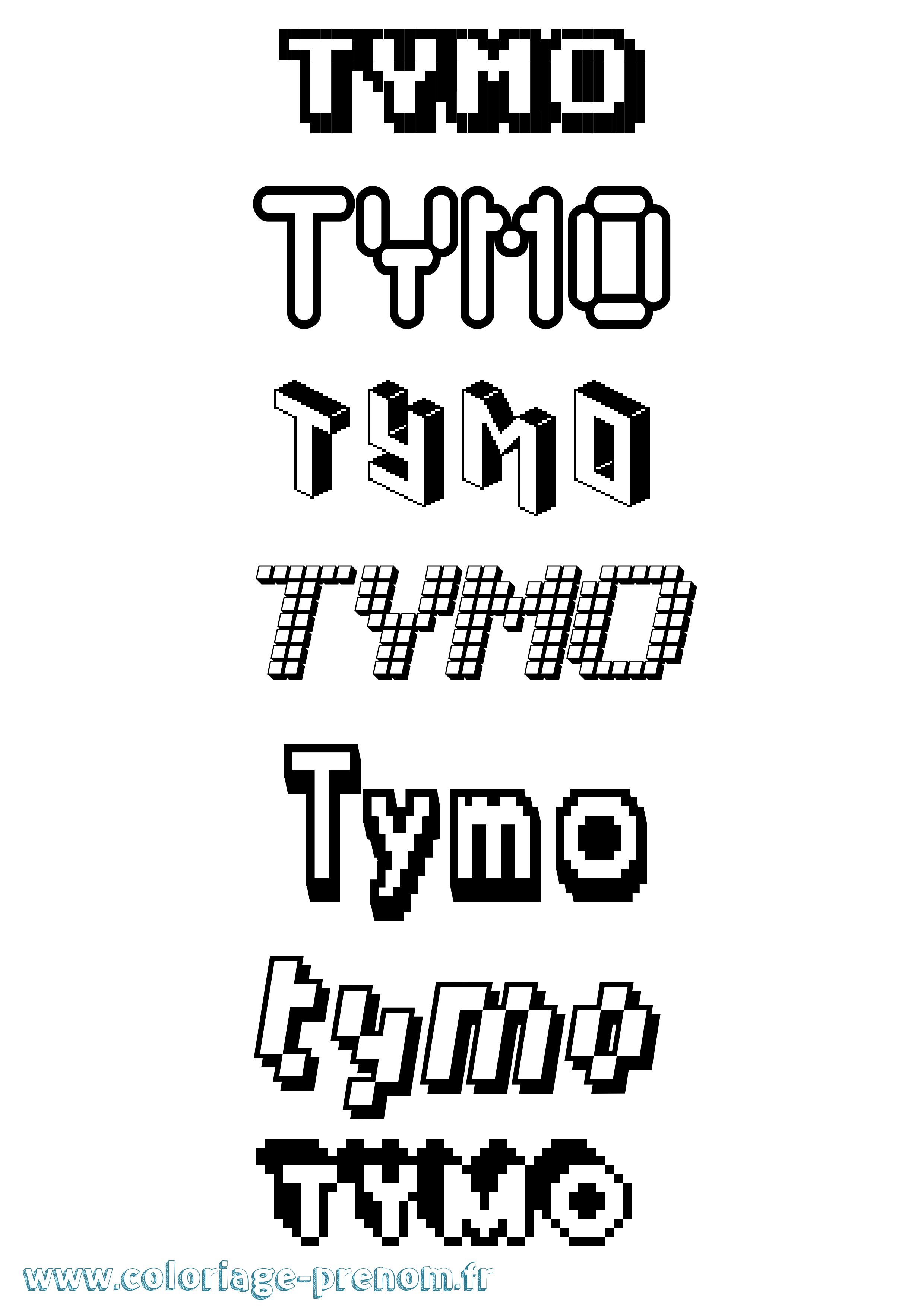 Coloriage Tymo Pixel Coloriage prénom Tymo Pixel