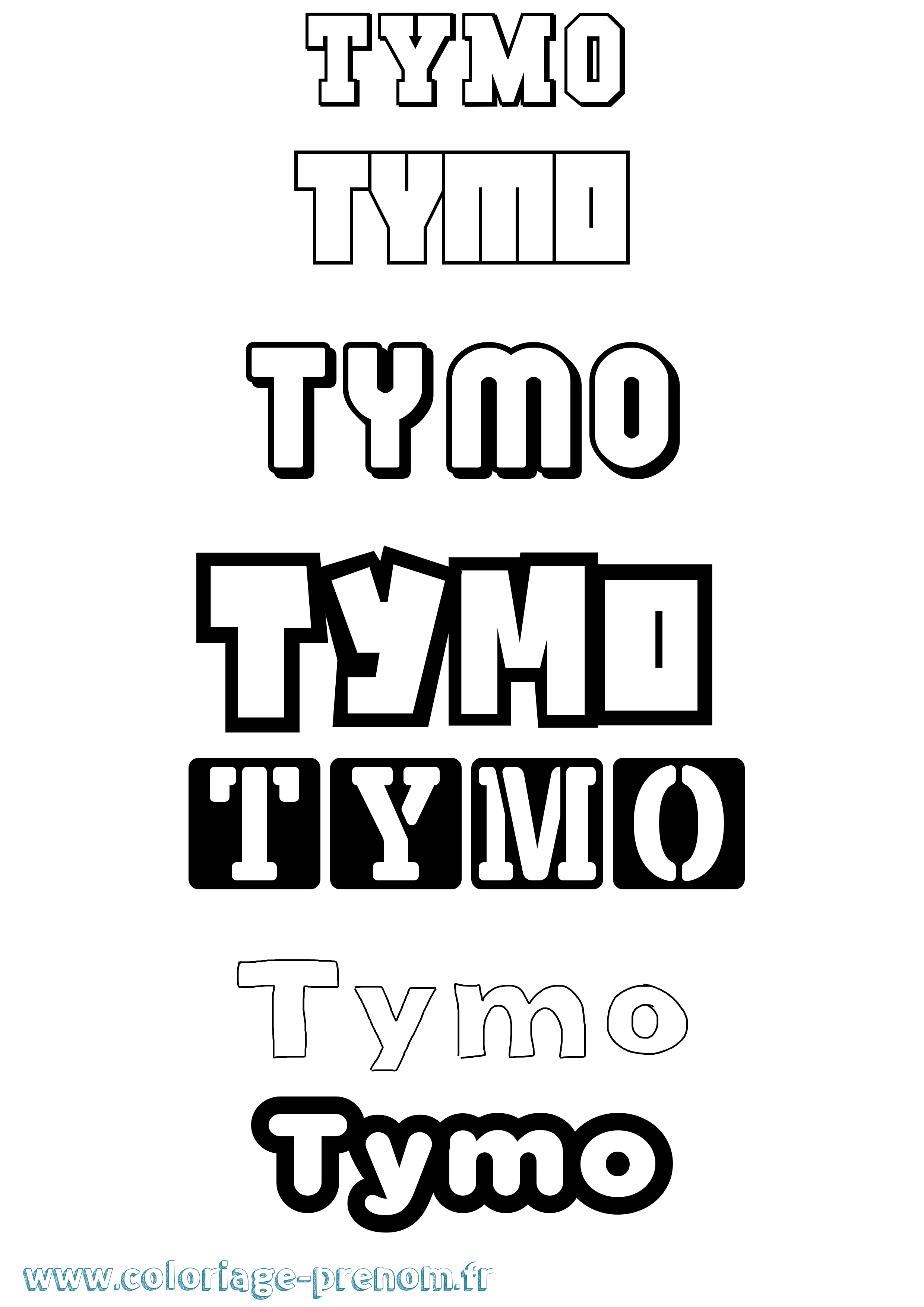 Coloriage Tymo Simple Coloriage prénom Tymo Simple