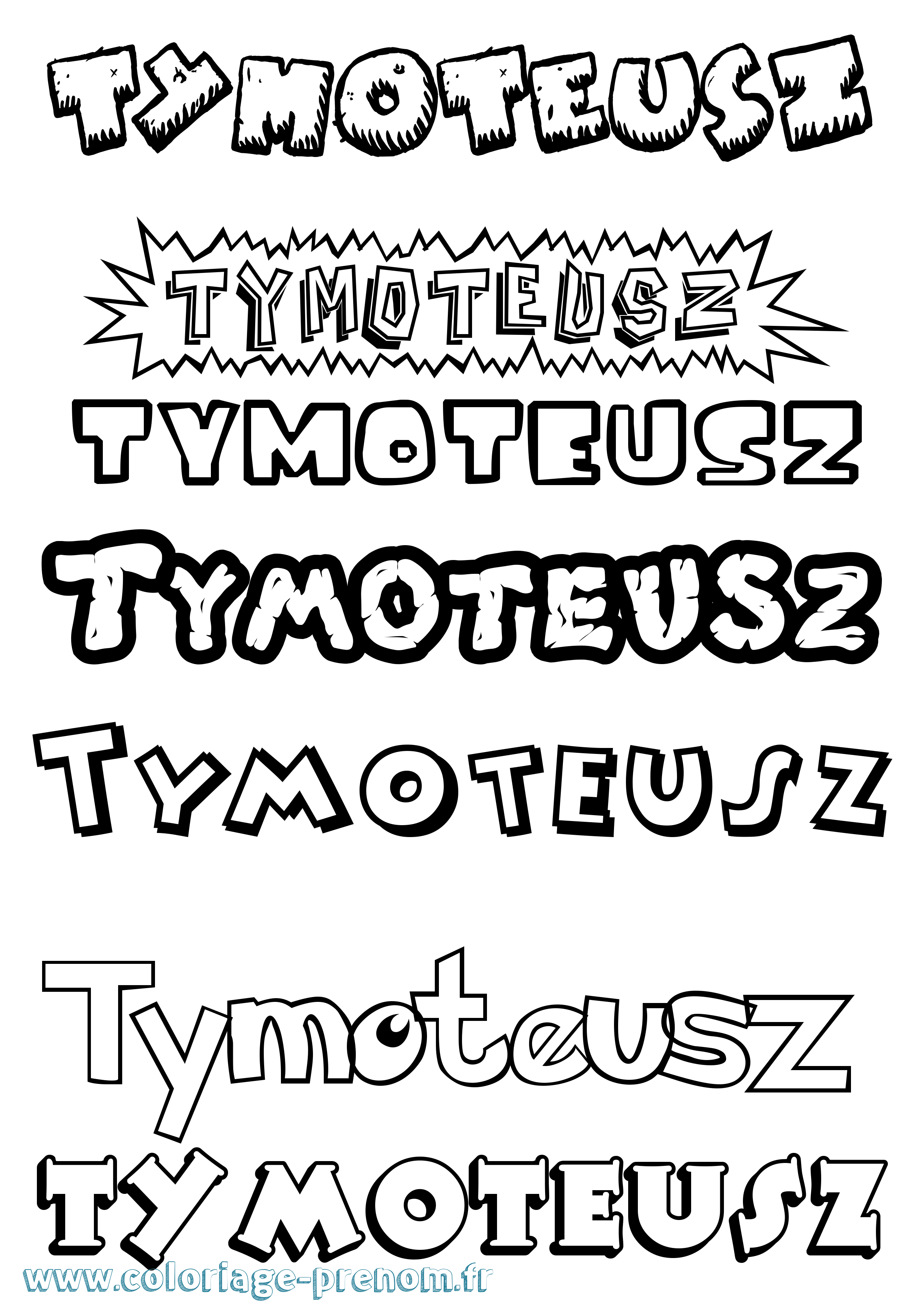 Coloriage prénom Tymoteusz Dessin Animé