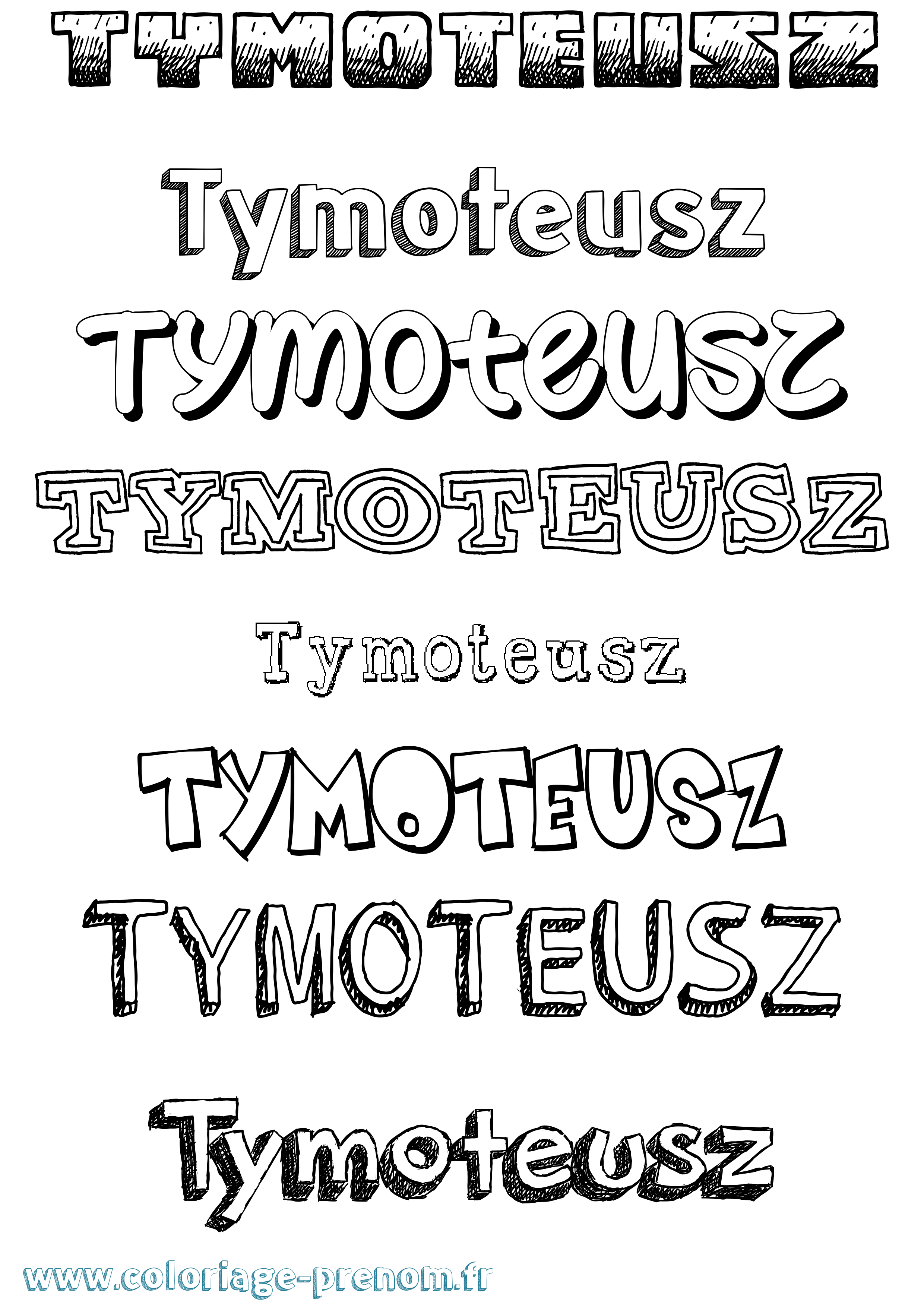 Coloriage prénom Tymoteusz Dessiné
