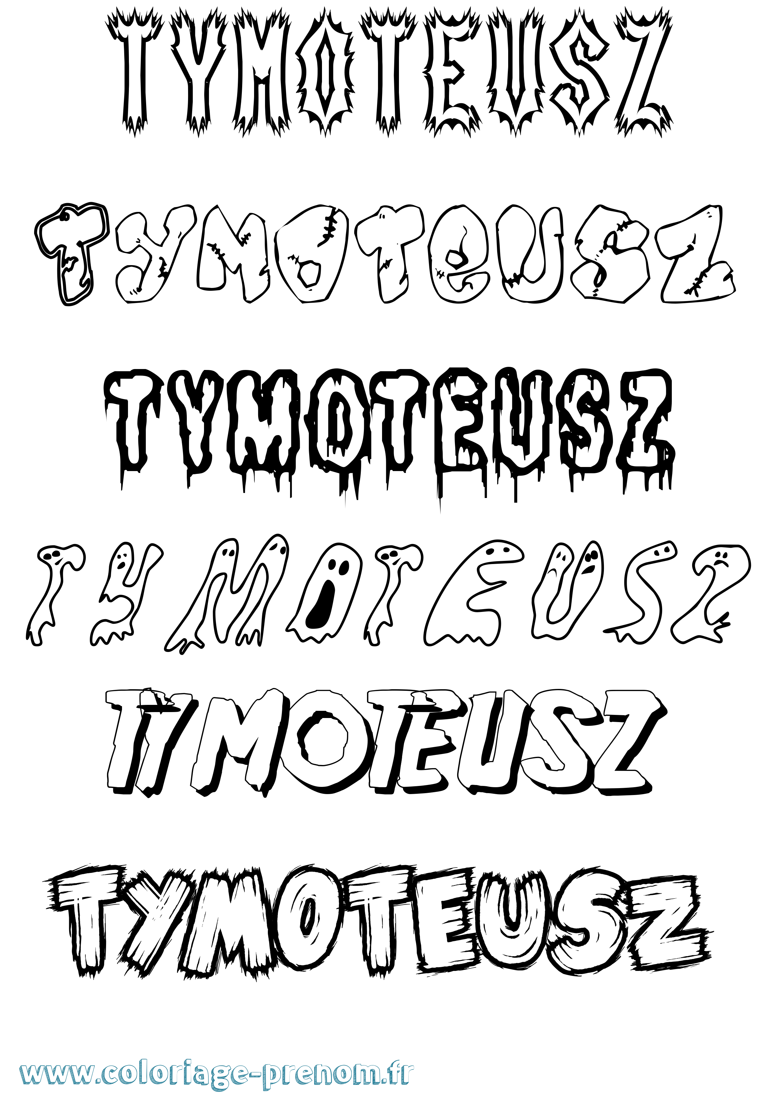 Coloriage prénom Tymoteusz Frisson