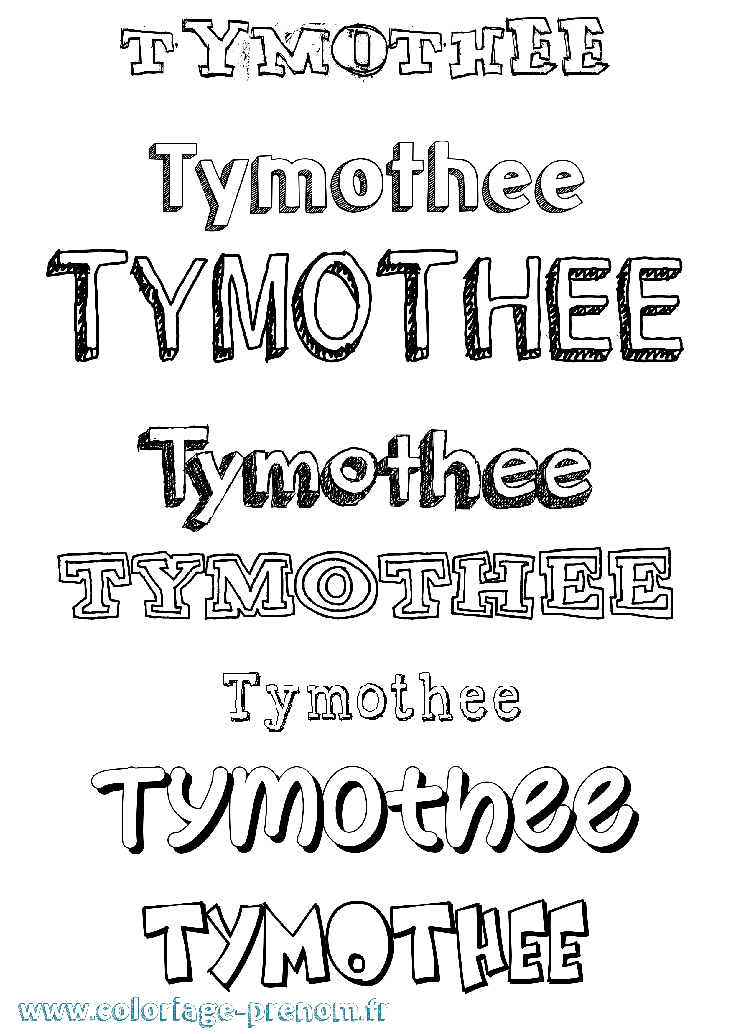 Coloriage prénom Tymothee Dessiné