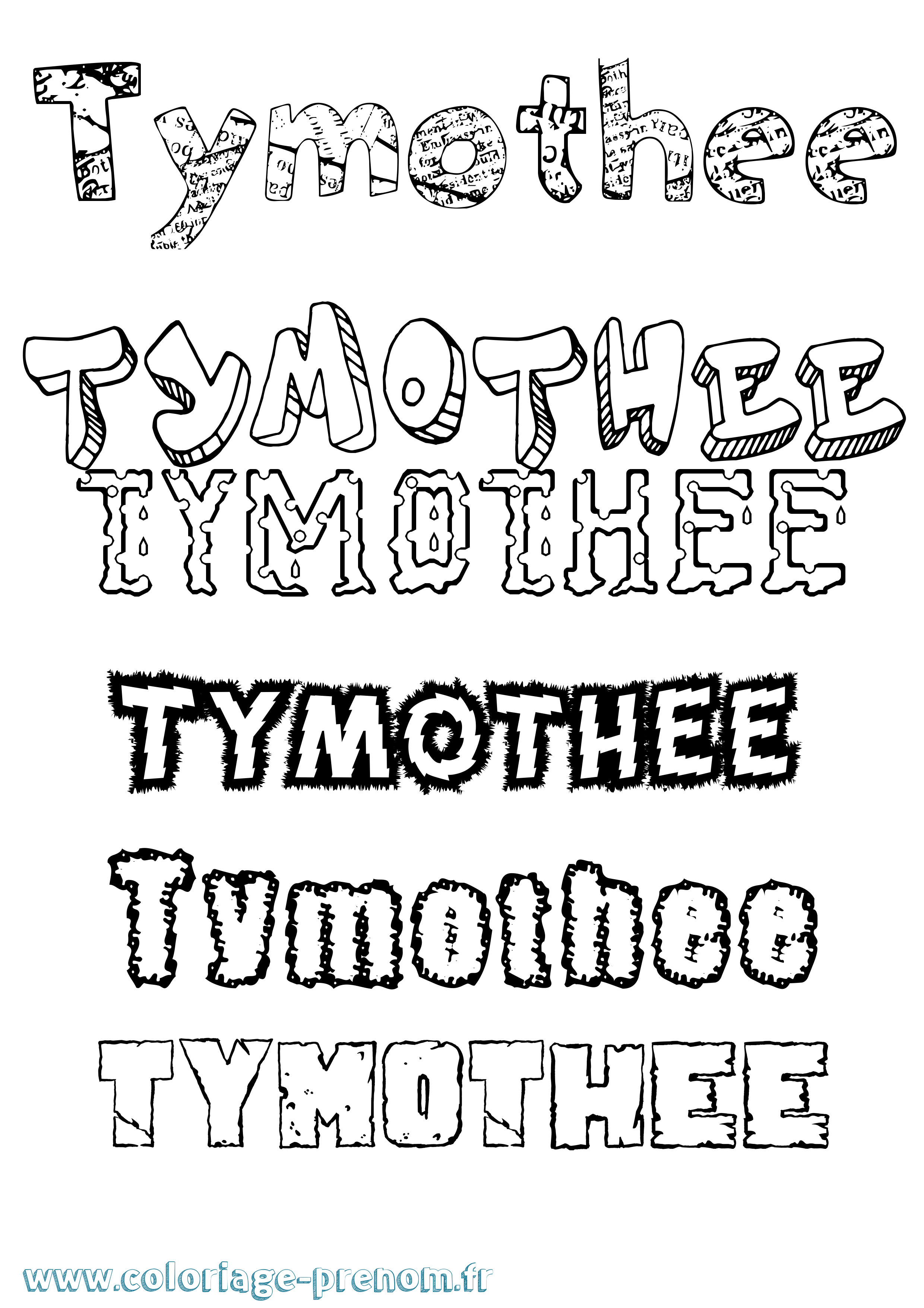 Coloriage prénom Tymothee Destructuré