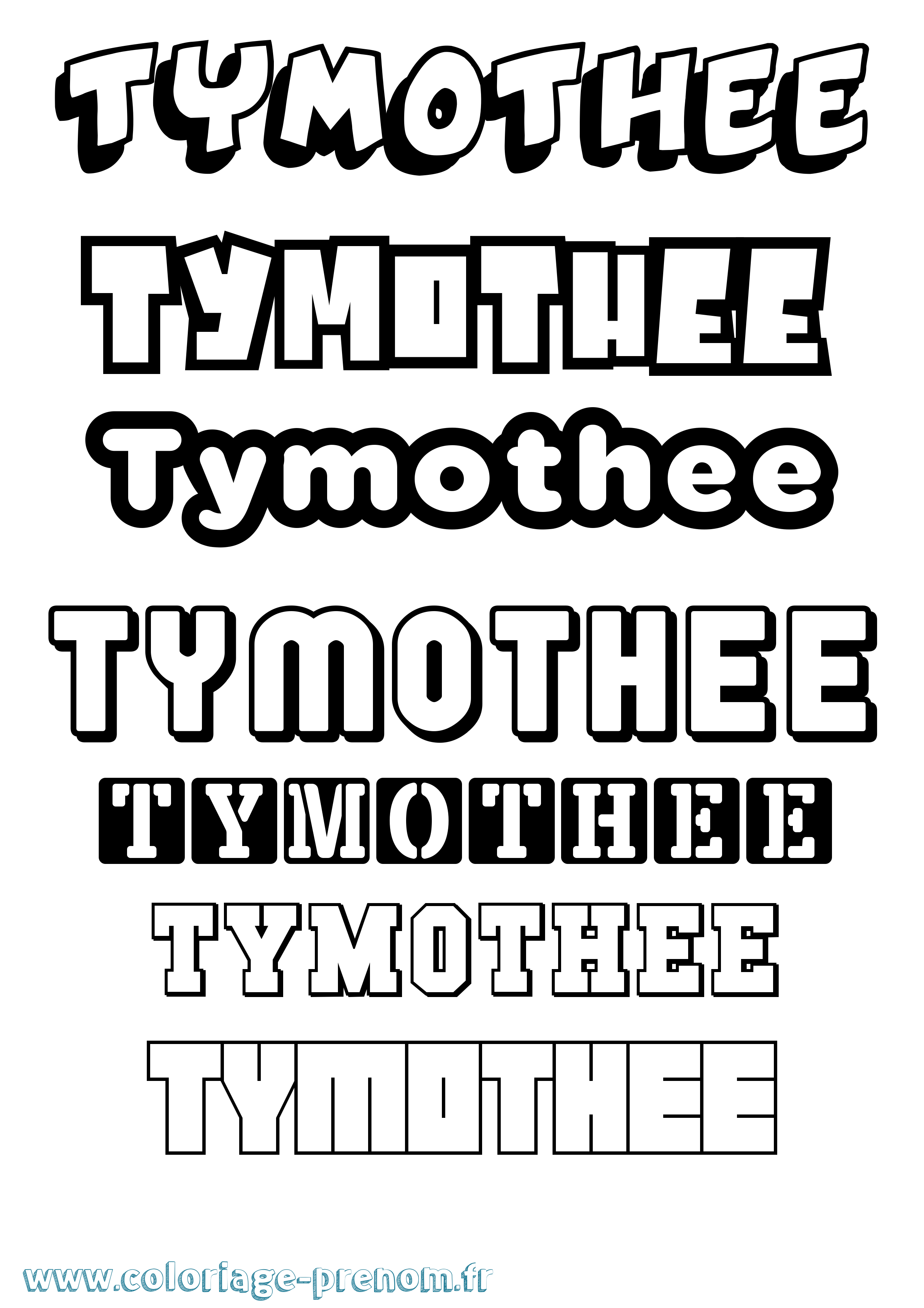 Coloriage prénom Tymothee Simple