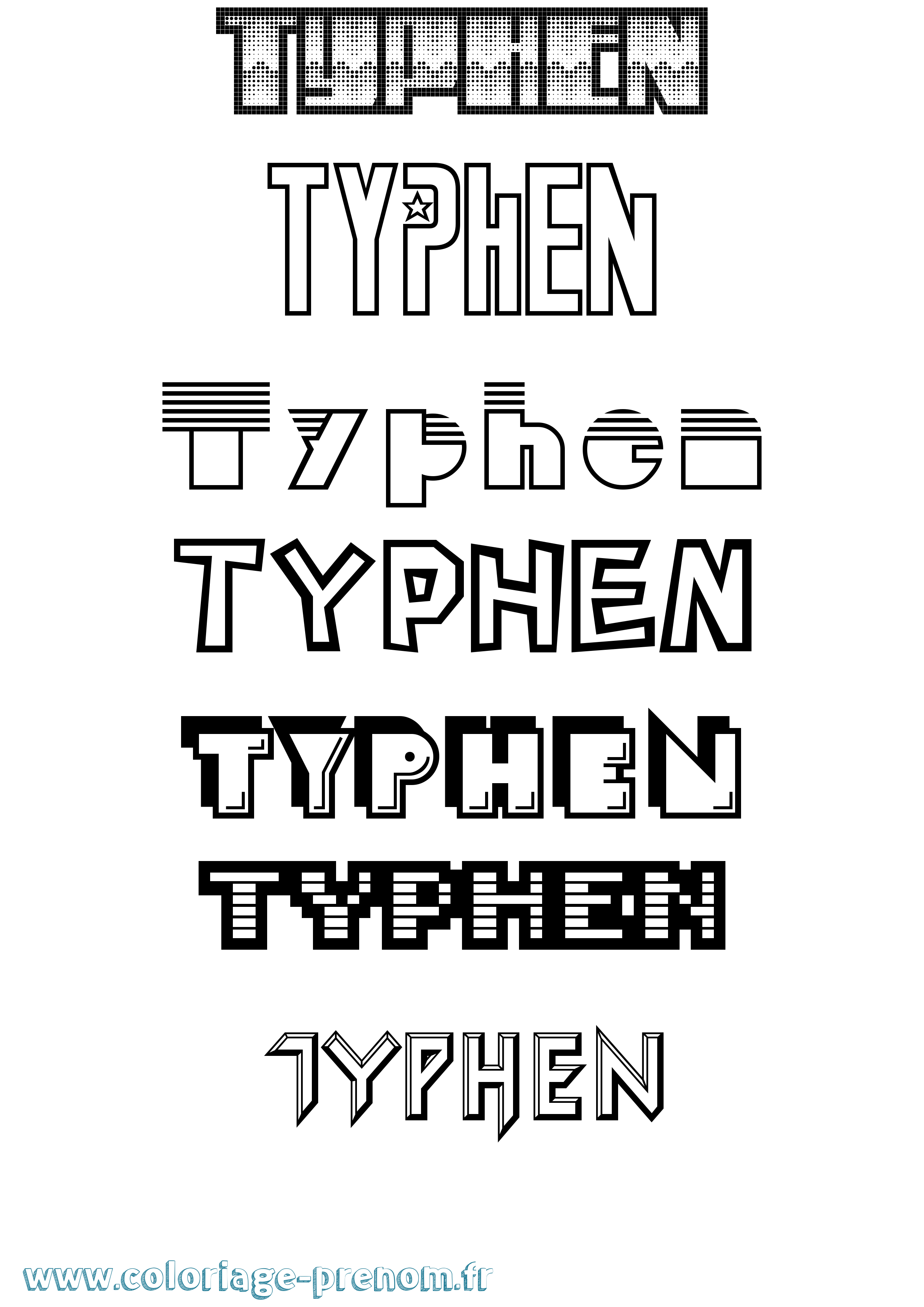 Coloriage Typhen Jeux Vidéos Coloriage prénom Typhen Jeux Vidéos