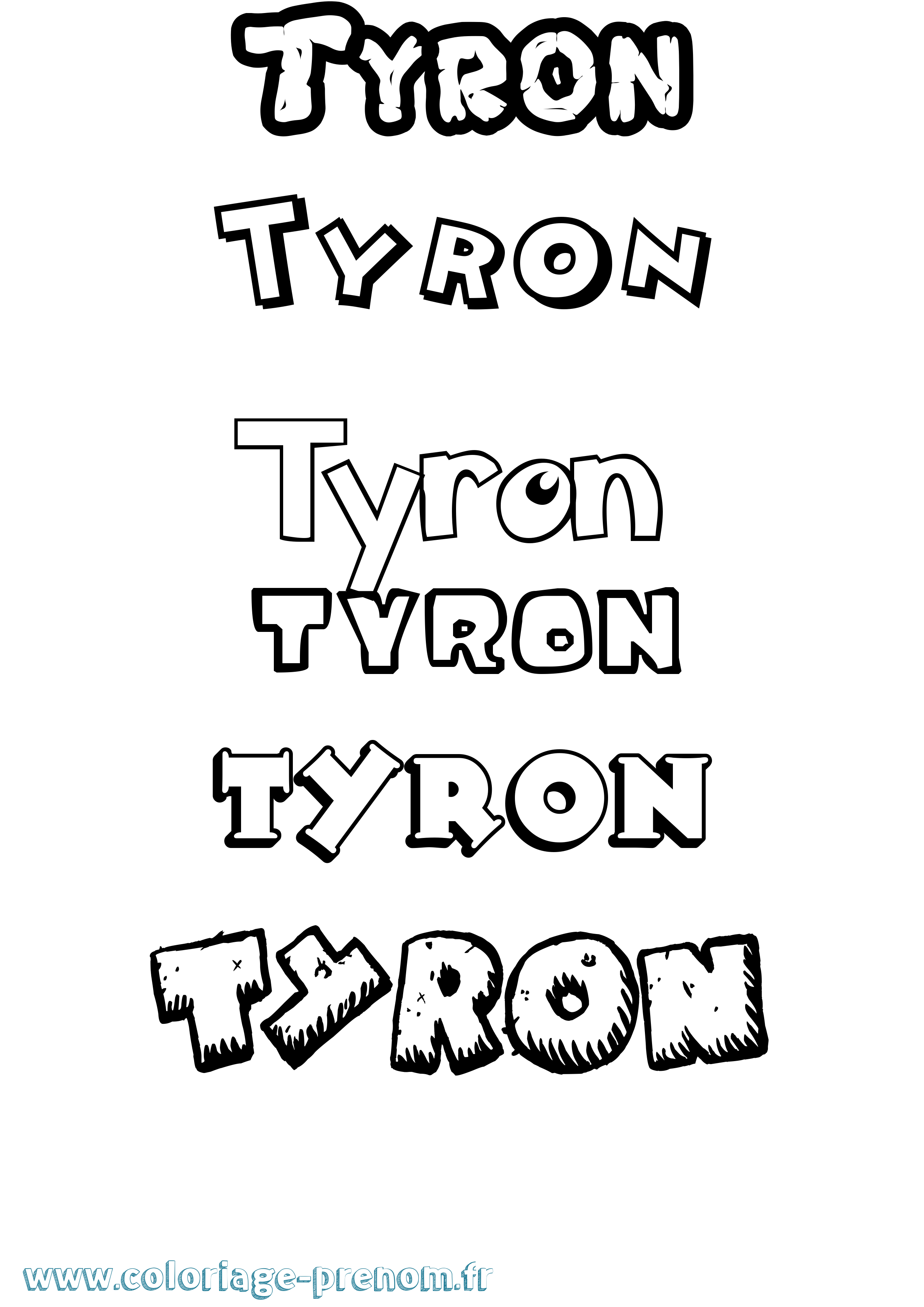 Coloriage prénom Tyron Dessin Animé
