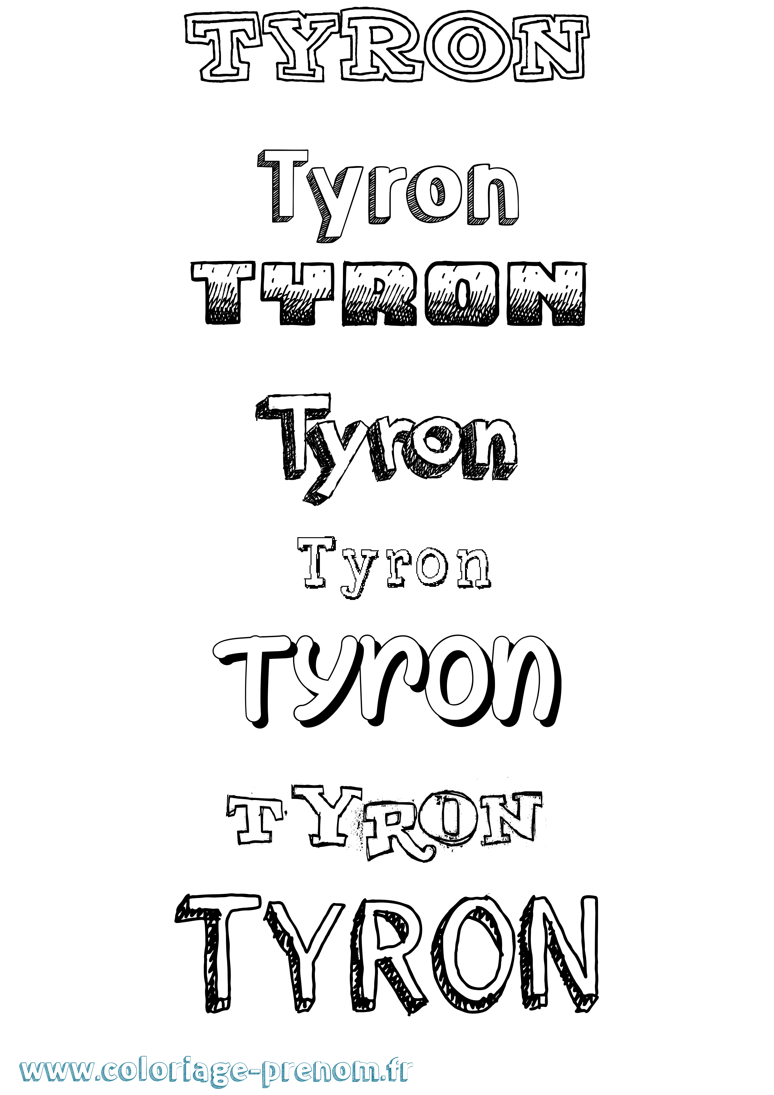 Coloriage prénom Tyron Dessiné