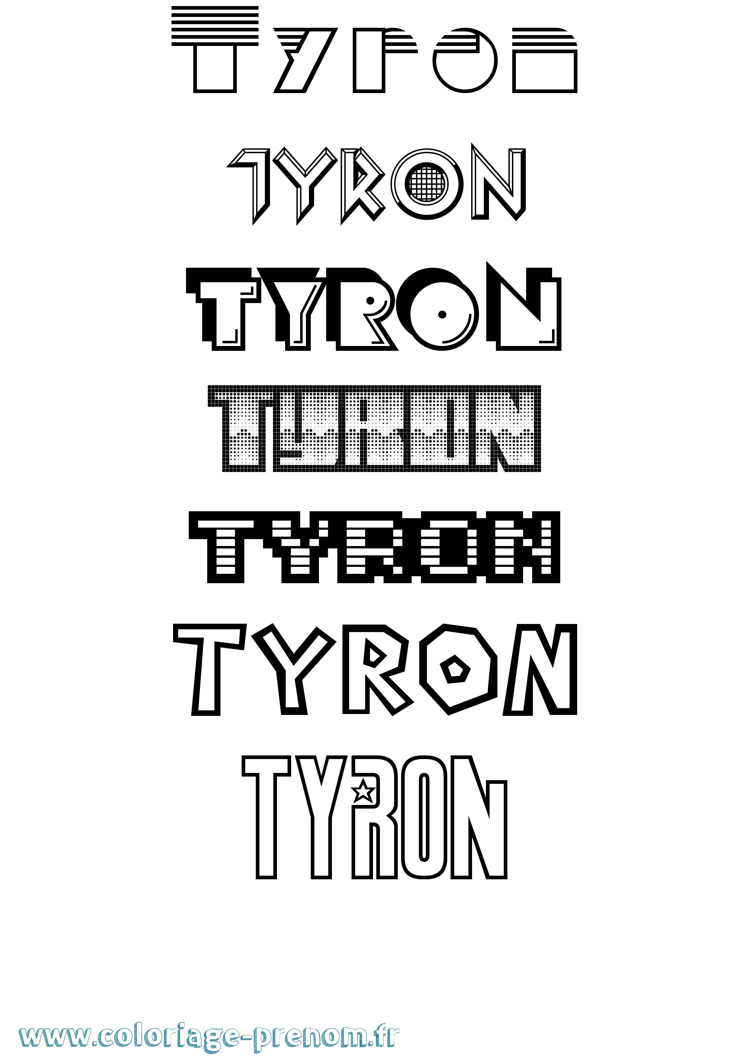Coloriage prénom Tyron Jeux Vidéos