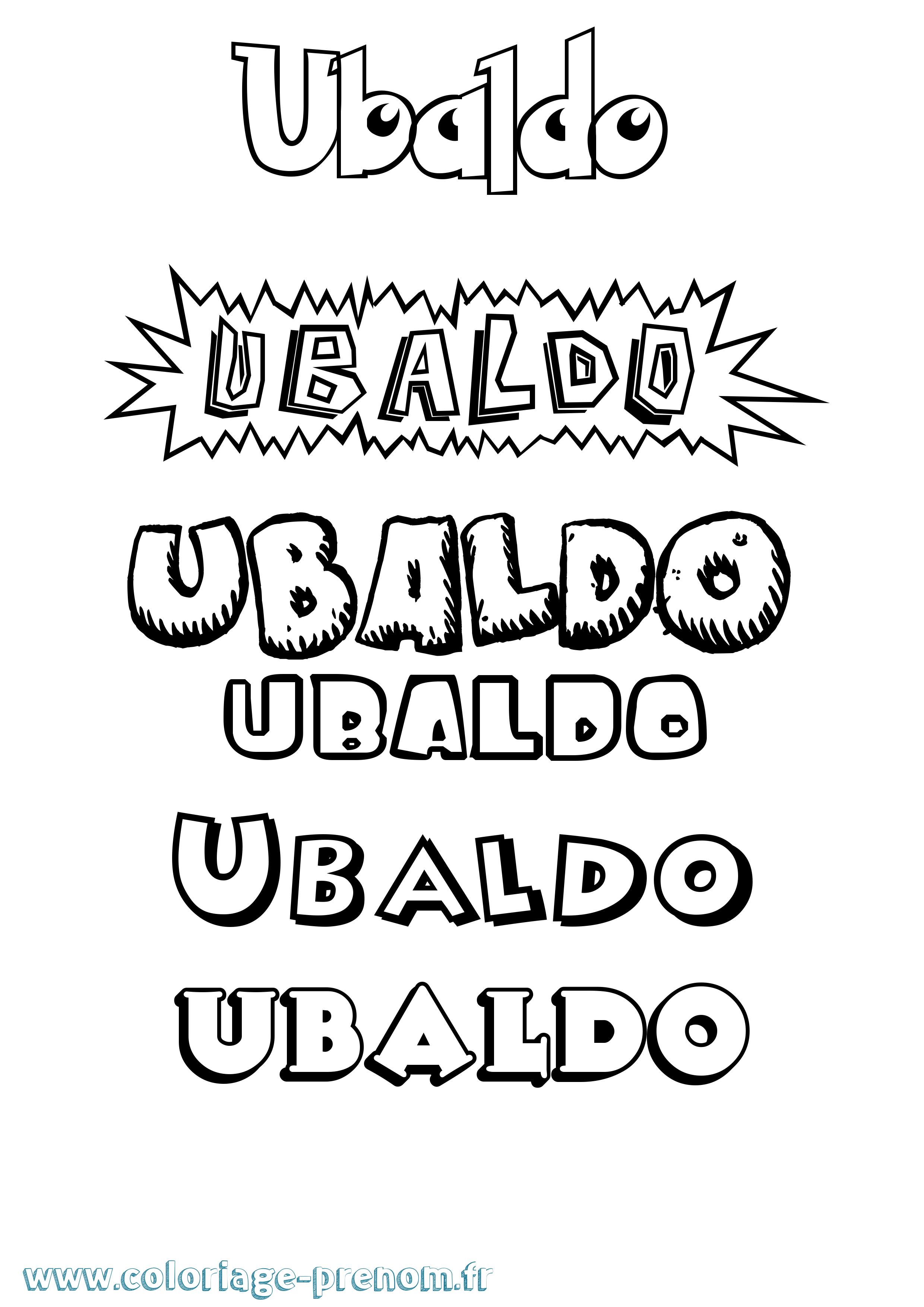 Coloriage Ubaldo Dessin Animé Coloriage prénom Ubaldo Dessin Animé