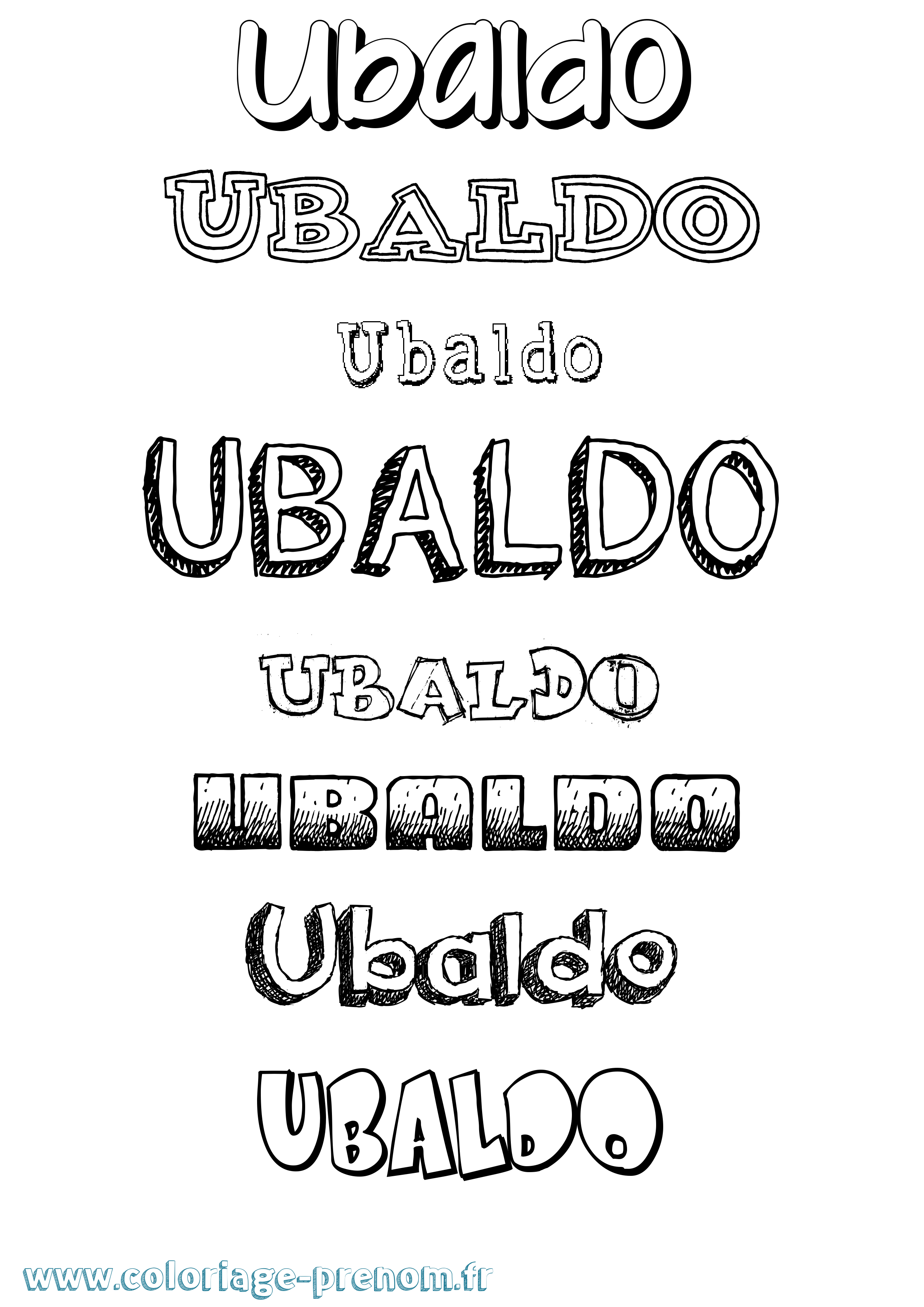 Coloriage Ubaldo Dessiné Coloriage prénom Ubaldo Dessiné