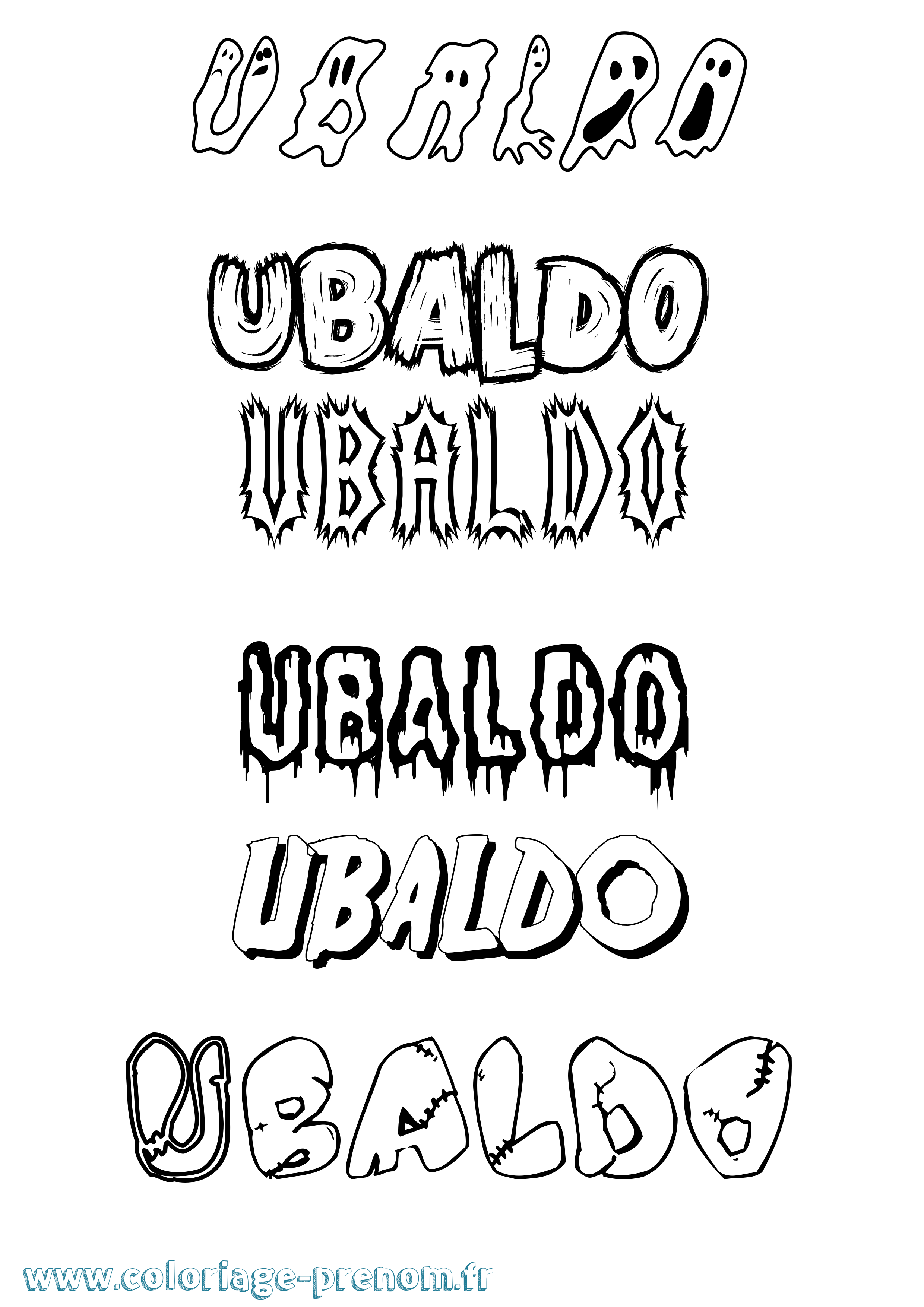 Coloriage Ubaldo Frisson Coloriage prénom Ubaldo Frisson