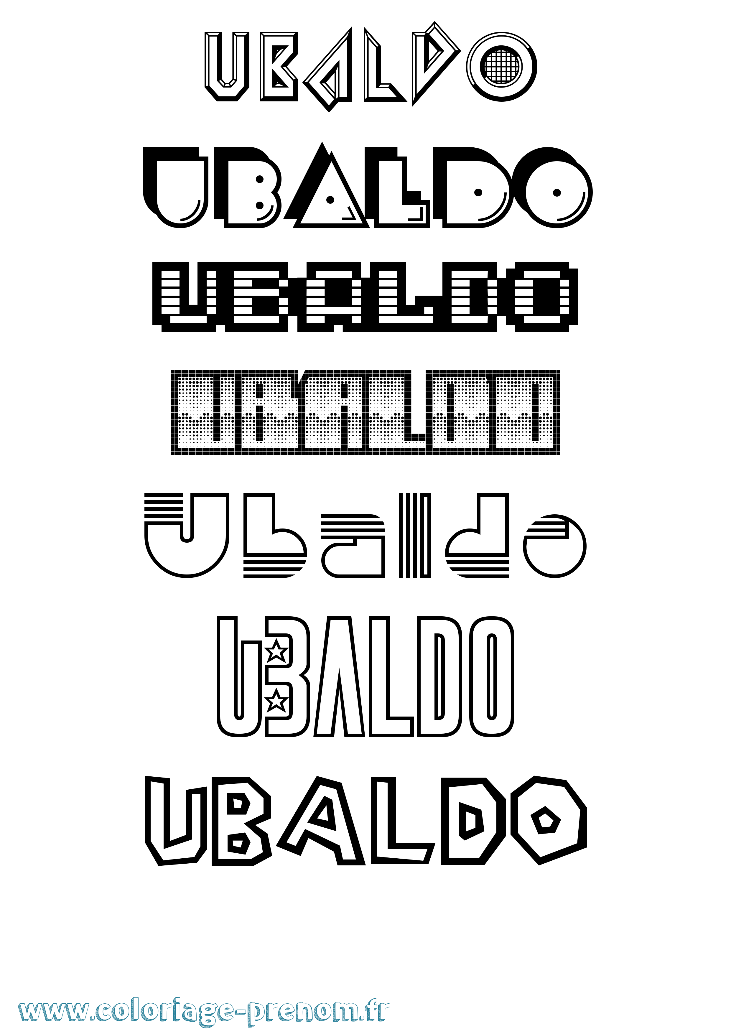 Coloriage Ubaldo Jeux Vidéos Coloriage prénom Ubaldo Jeux Vidéos