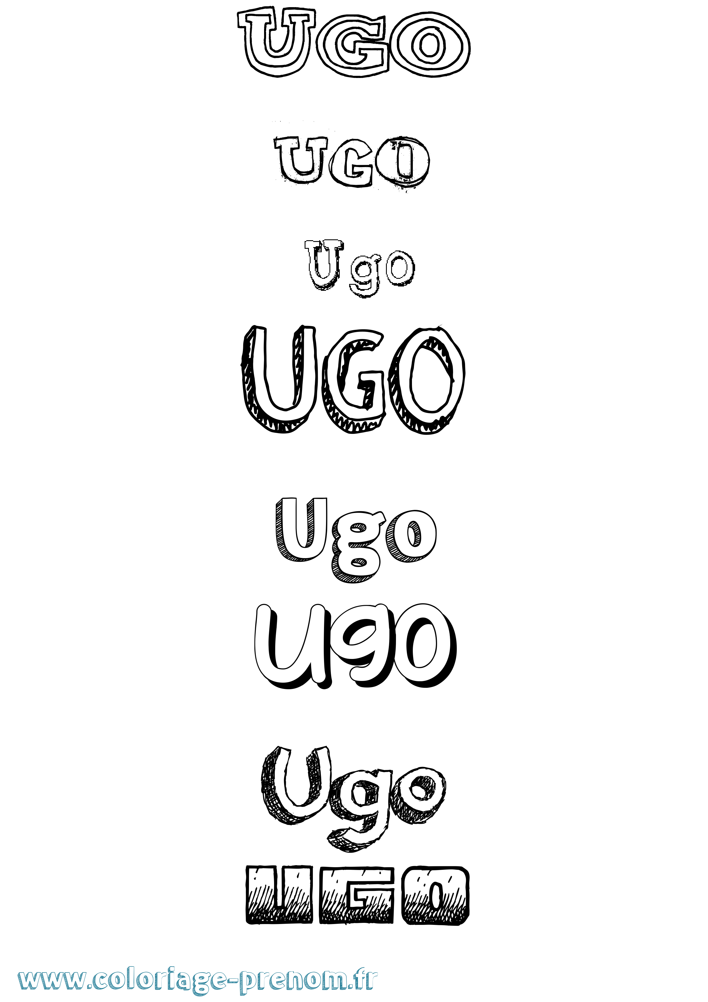 Coloriage prénom Ugo Dessiné