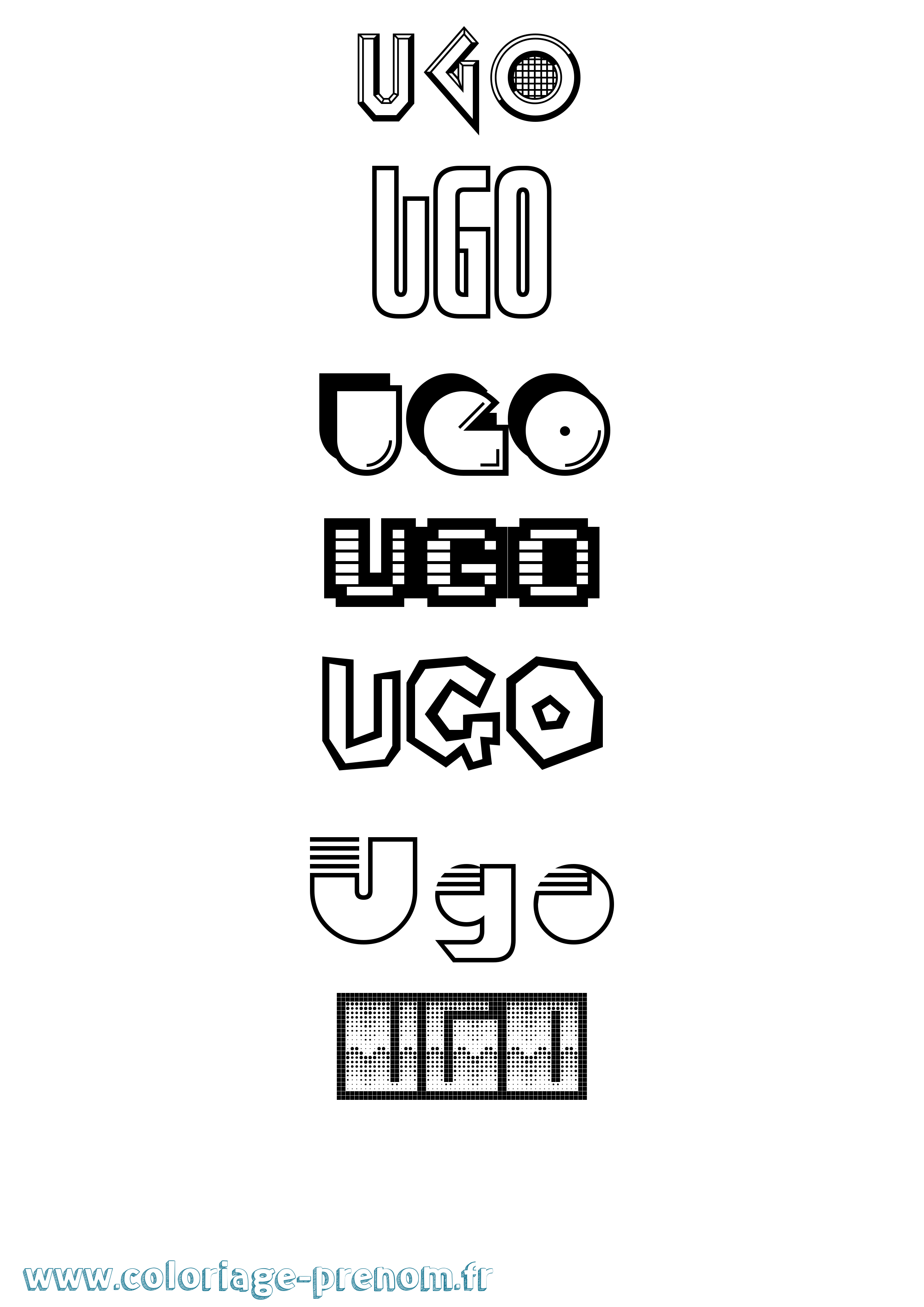 Coloriage prénom Ugo Jeux Vidéos