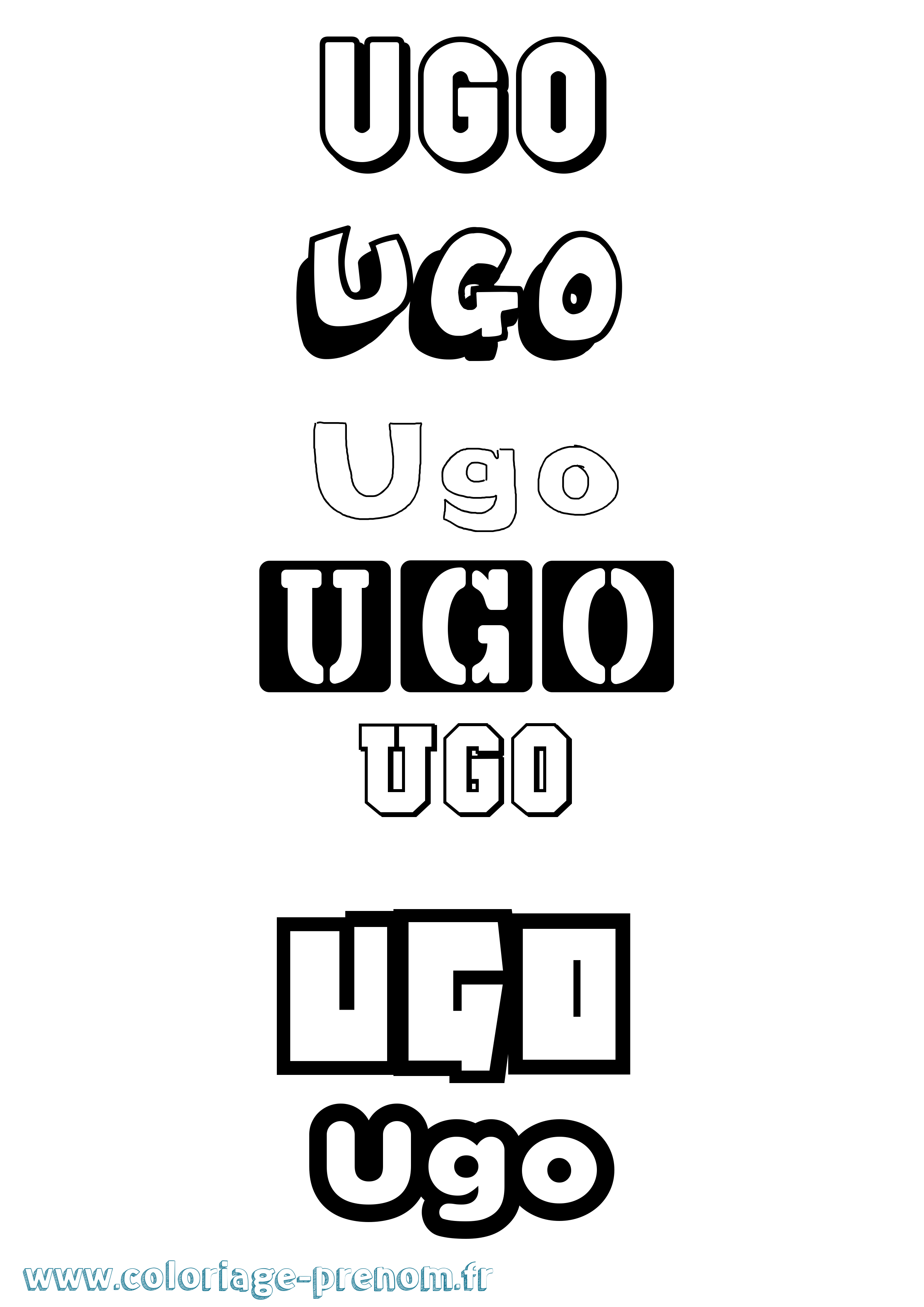 Coloriage prénom Ugo Simple
