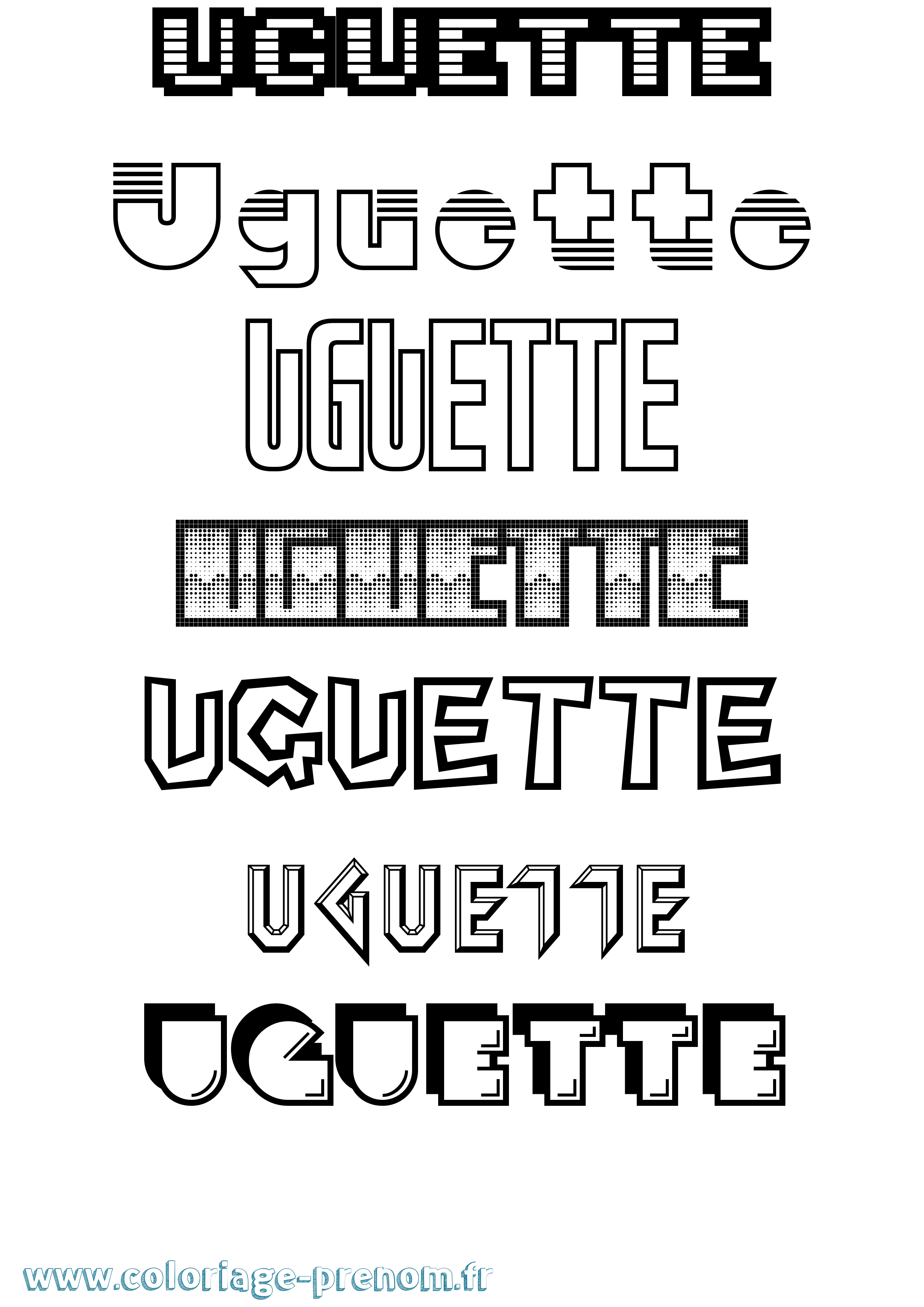 Coloriage Uguette Jeux Vidéos Coloriage prénom Uguette Jeux Vidéos