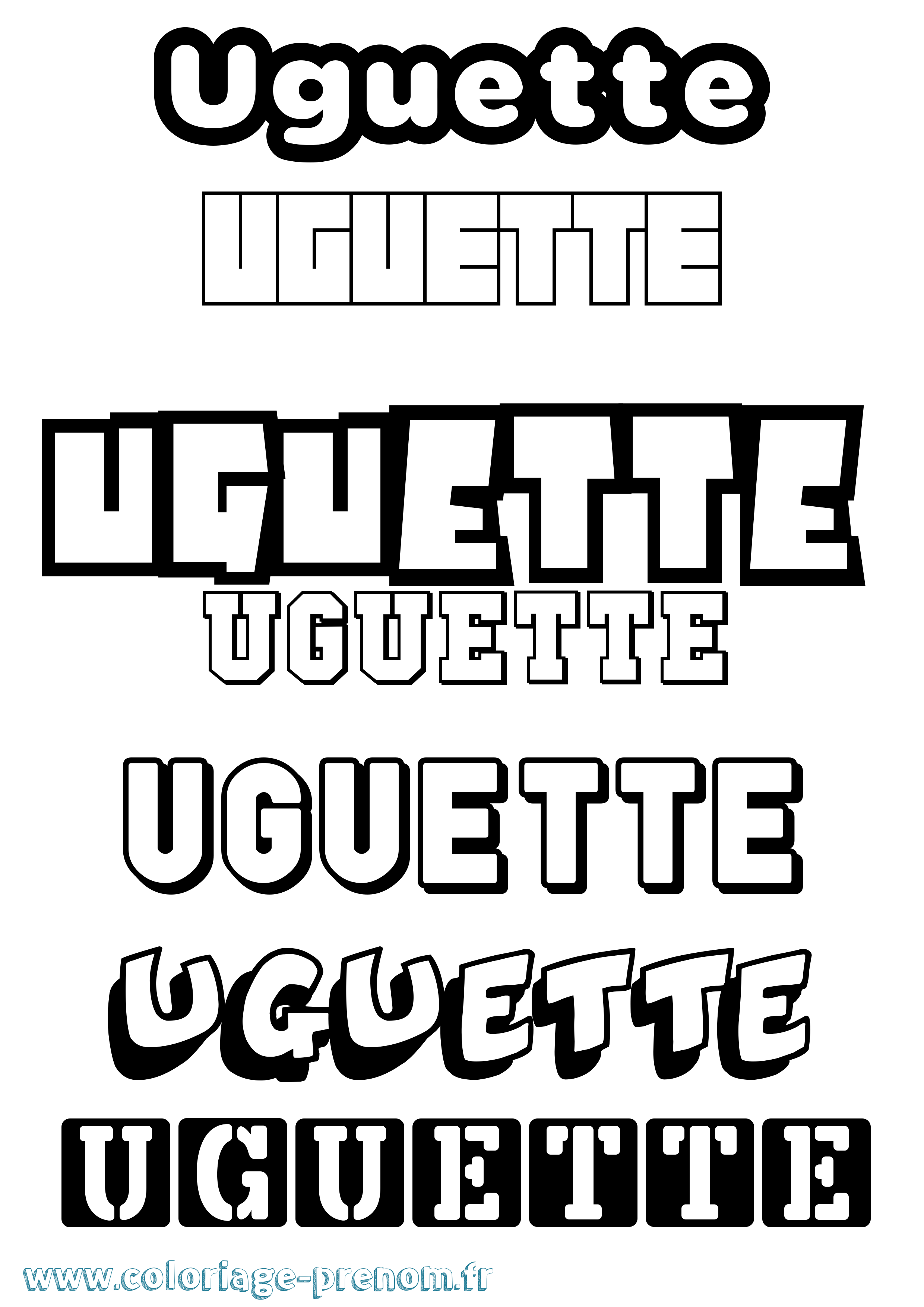 Coloriage Uguette Simple Coloriage prénom Uguette Simple