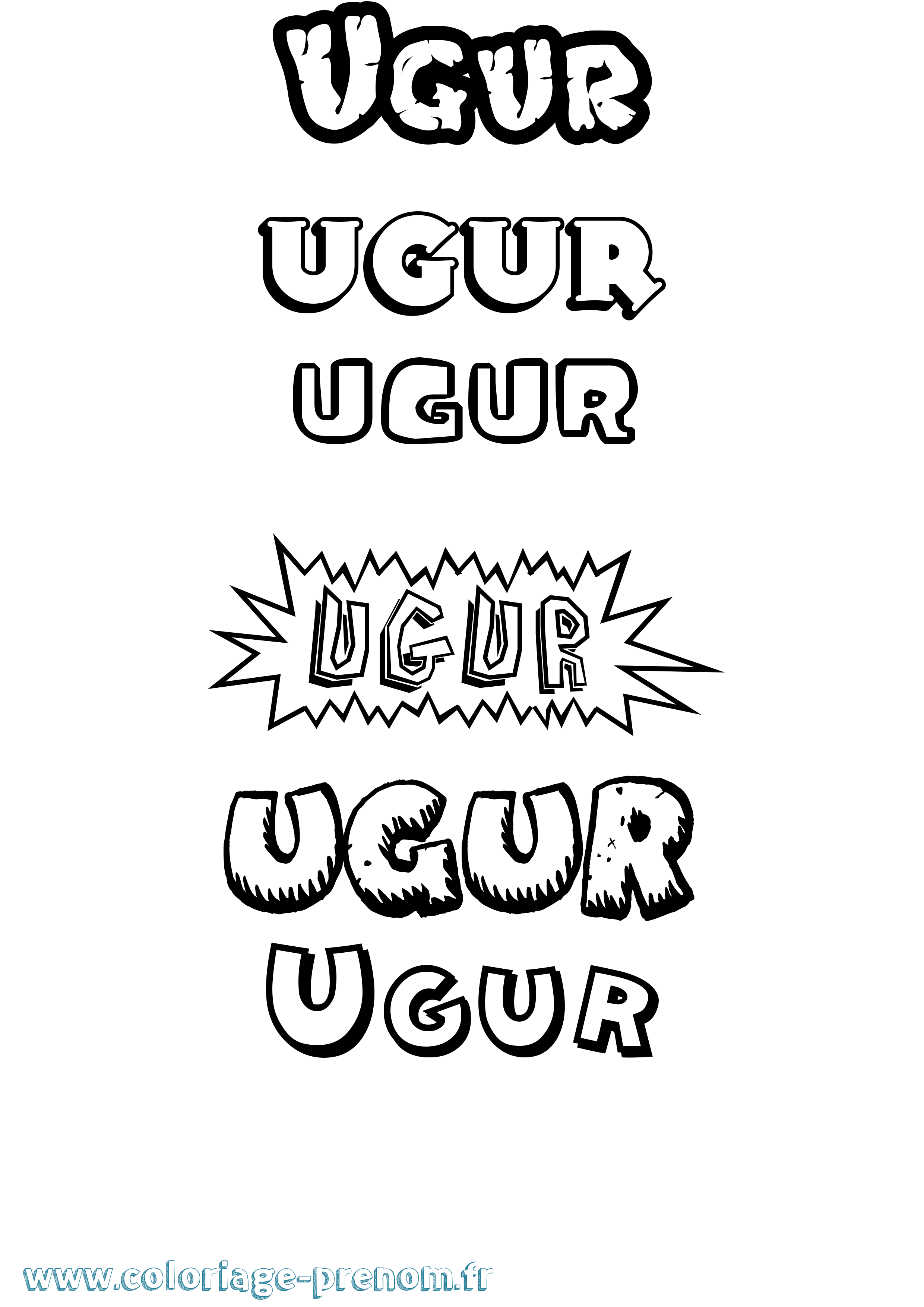 Coloriage prénom Ugur Dessin Animé