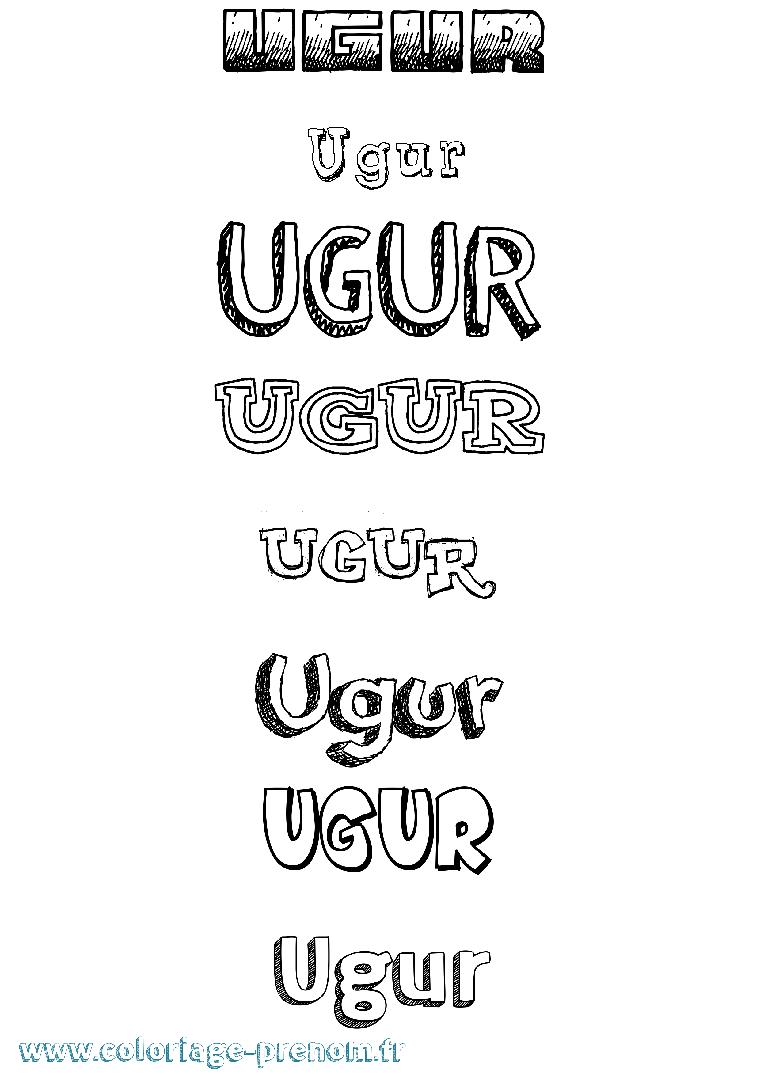 Coloriage prénom Ugur Dessiné