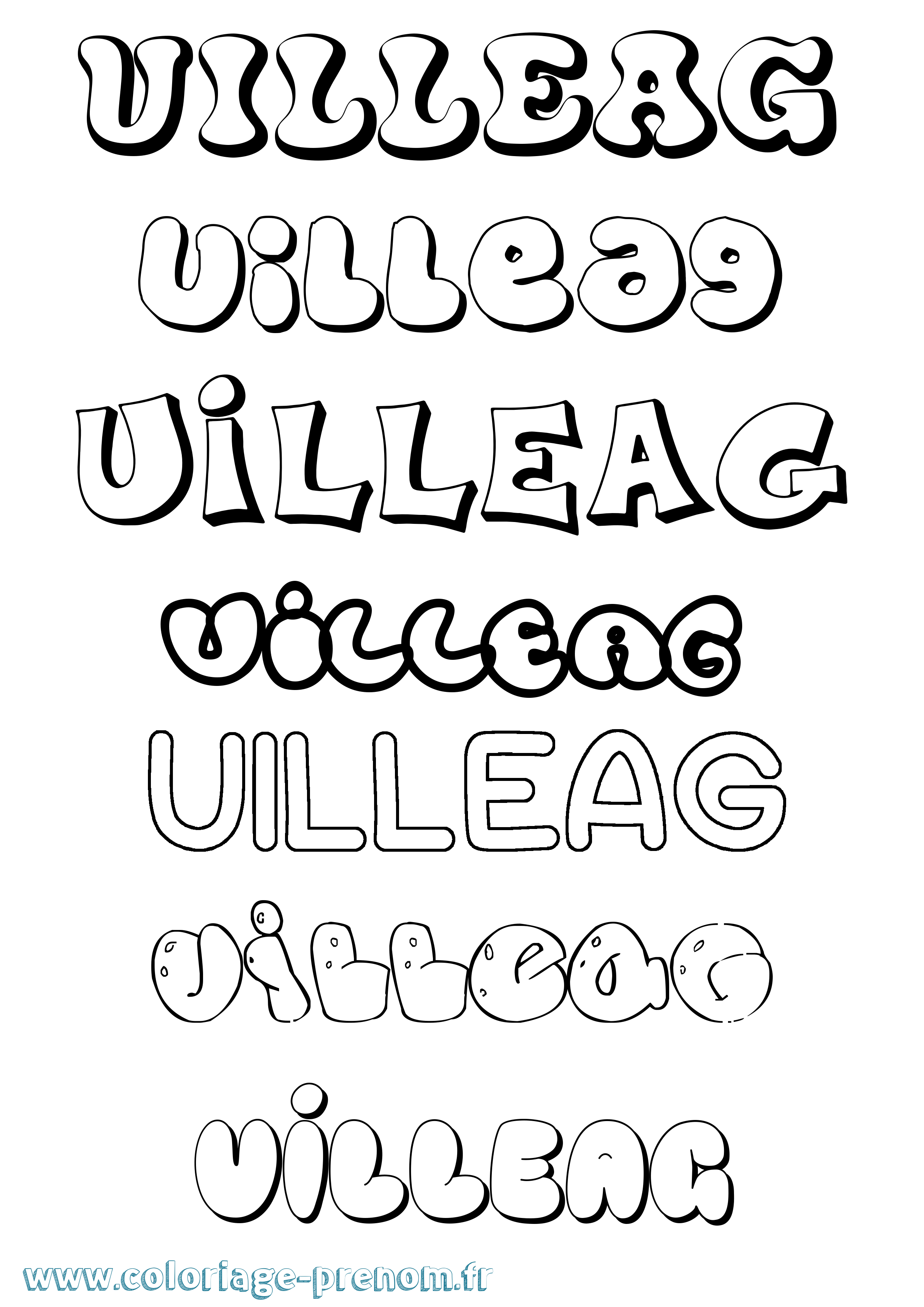 Coloriage Uilleag Bubble Coloriage prénom Uilleag Bubble