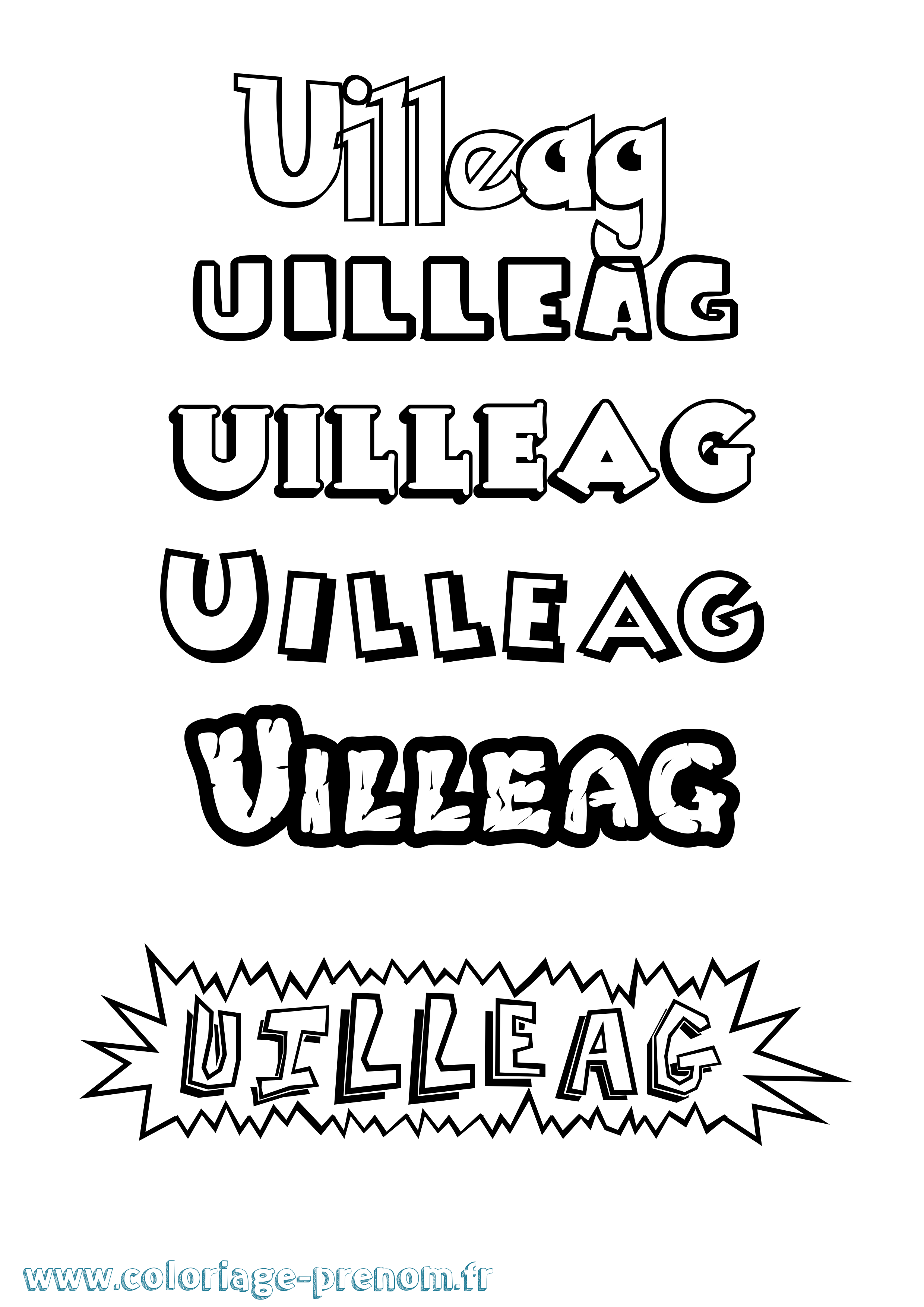 Coloriage Uilleag Dessin Animé Coloriage prénom Uilleag Dessin Animé