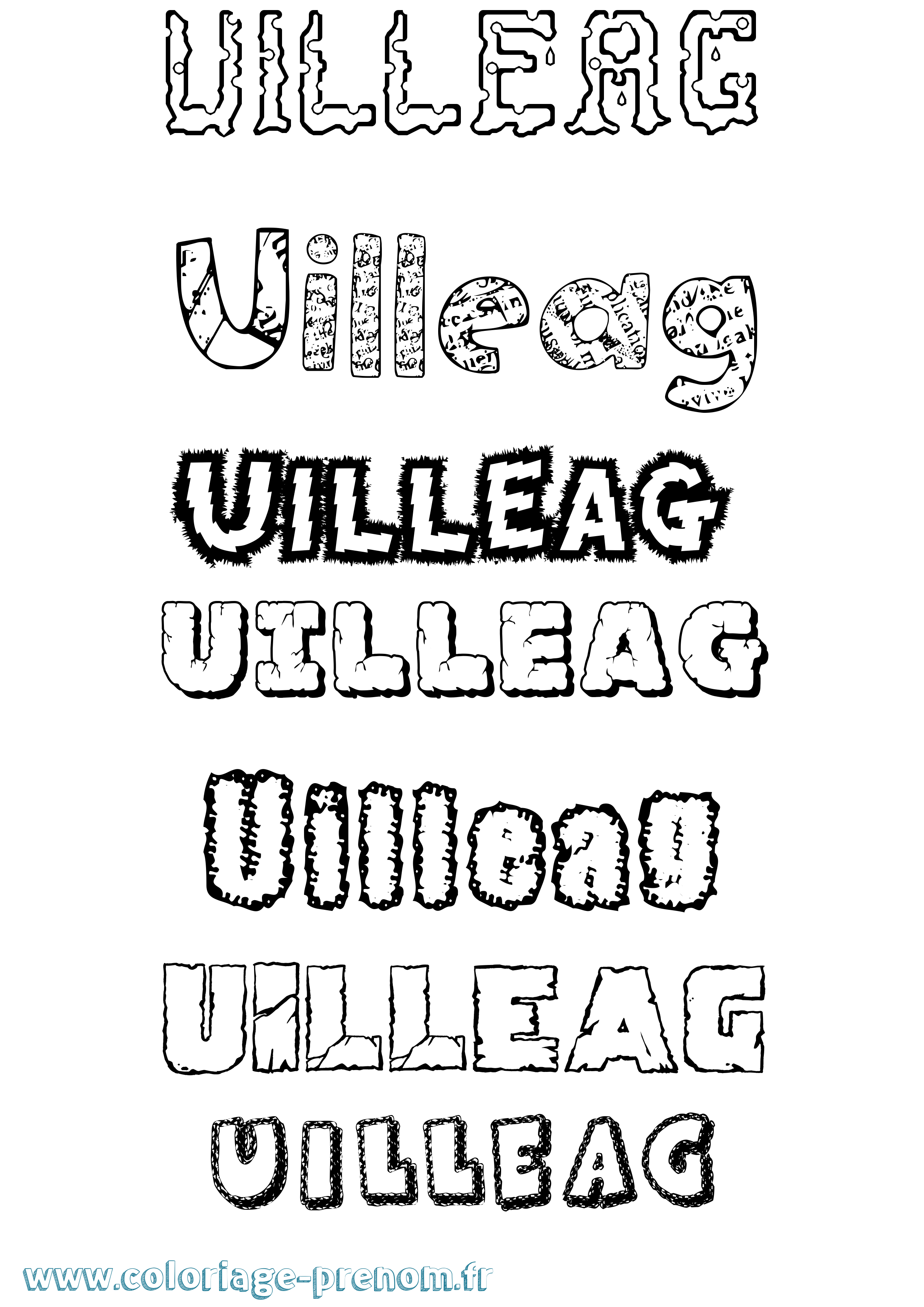 Coloriage Uilleag Destructuré Coloriage prénom Uilleag Destructuré