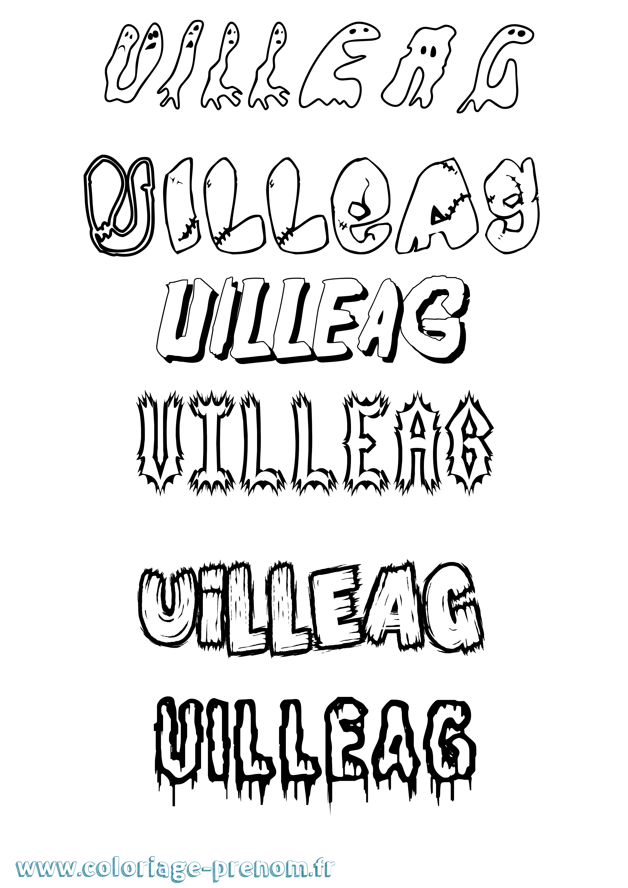 Coloriage Uilleag Frisson Coloriage prénom Uilleag Frisson