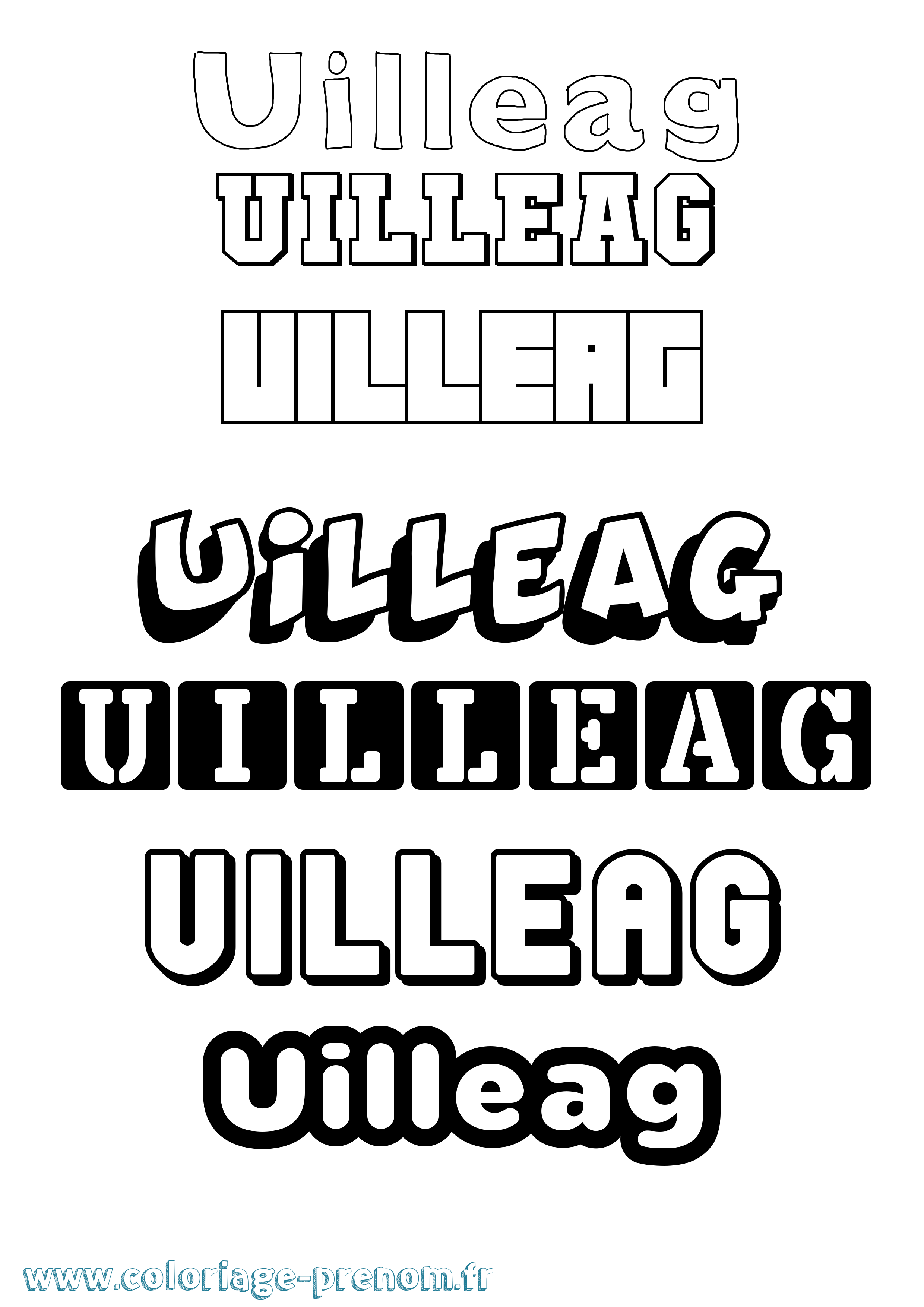 Coloriage Uilleag Simple Coloriage prénom Uilleag Simple