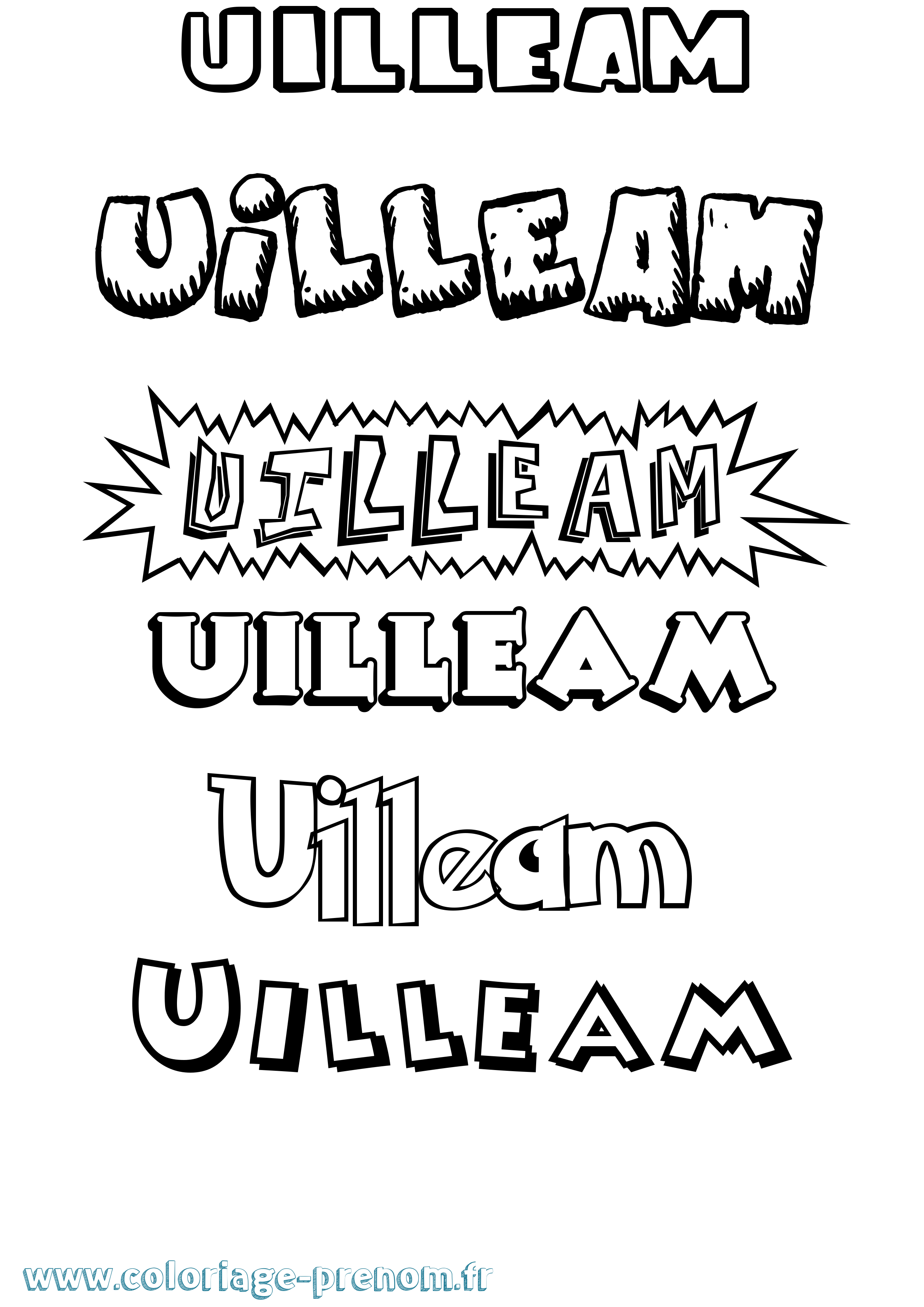 Coloriage prénom Uilleam Dessin Animé