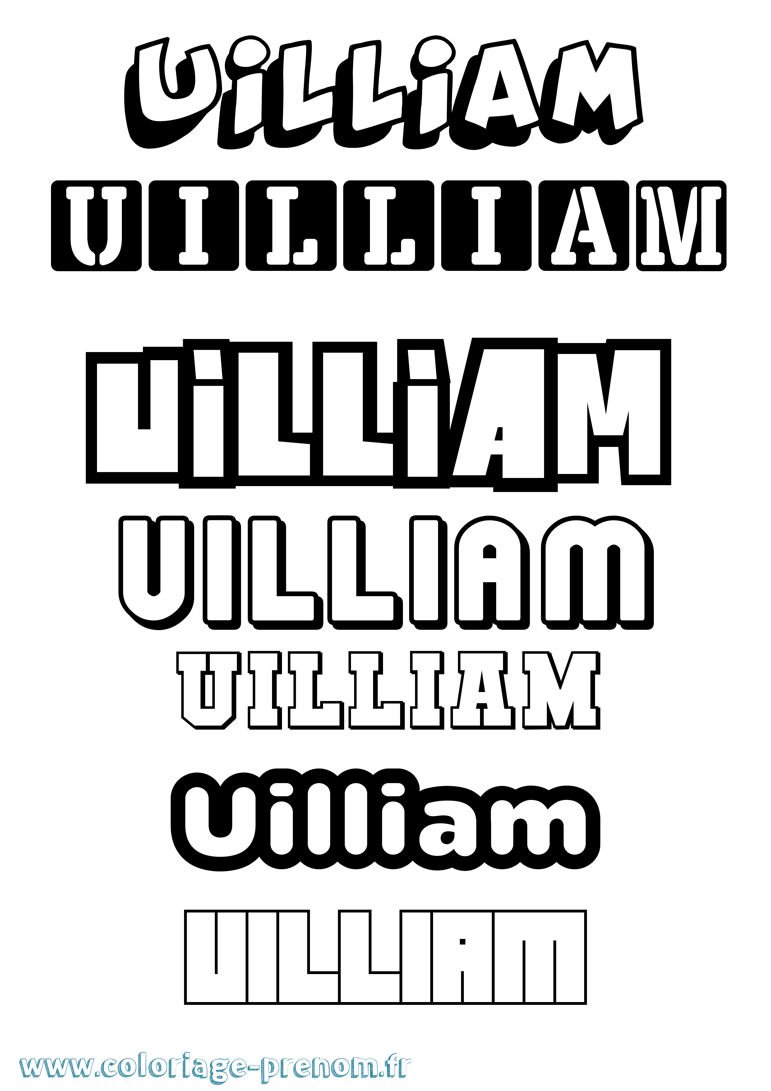 Coloriage prénom Uilliam Simple