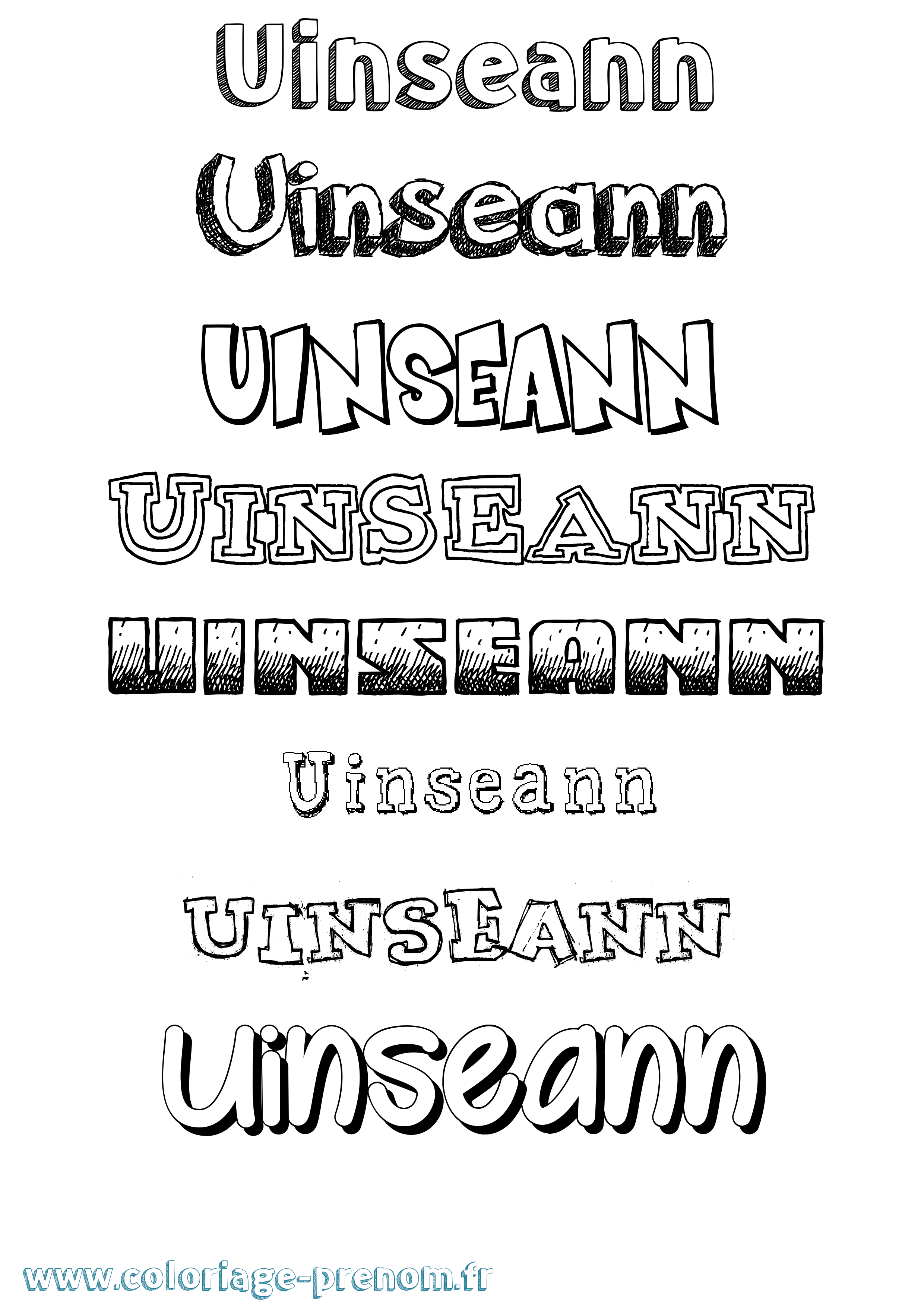 Coloriage Uinseann Dessiné Coloriage prénom Uinseann Dessiné