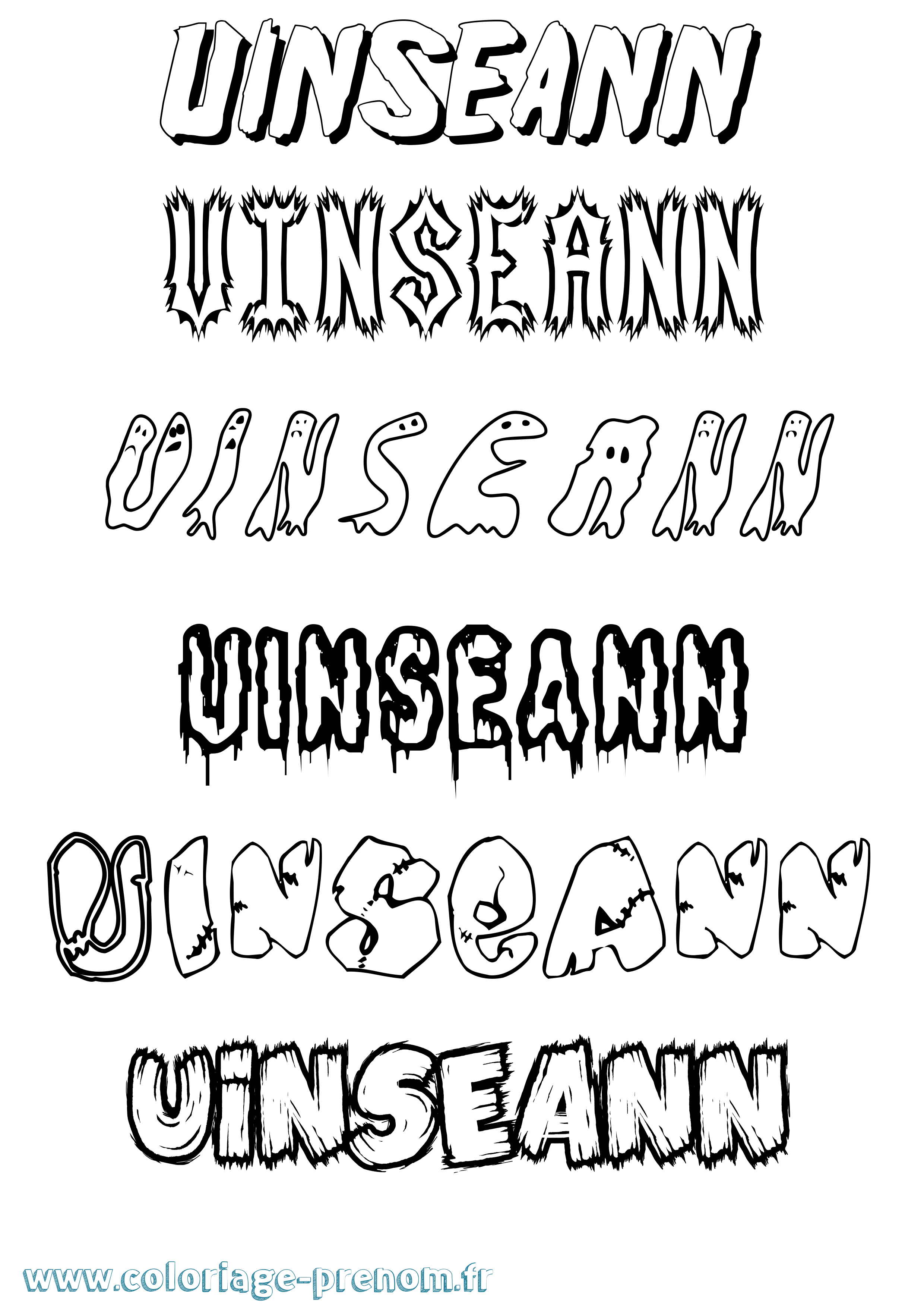 Coloriage Uinseann Frisson Coloriage prénom Uinseann Frisson
