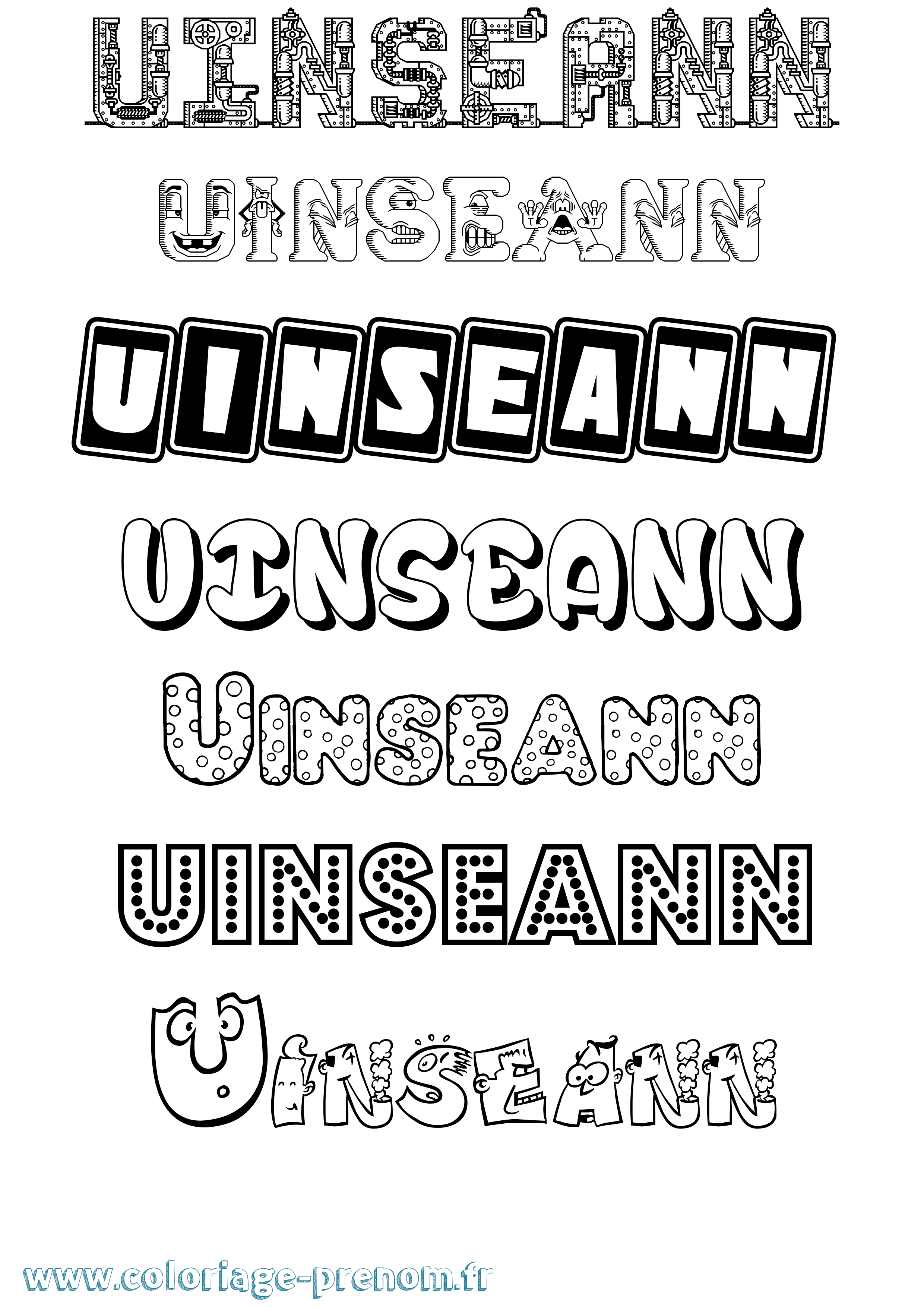 Coloriage Uinseann Fun Coloriage prénom Uinseann Fun