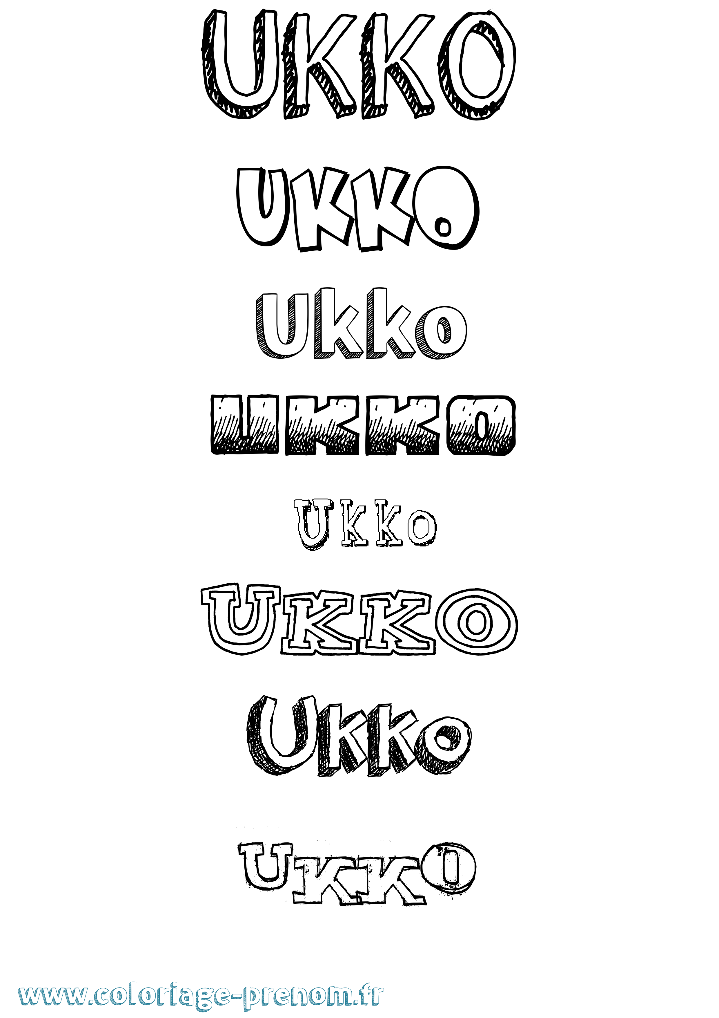 Coloriage prénom Ukko Dessiné