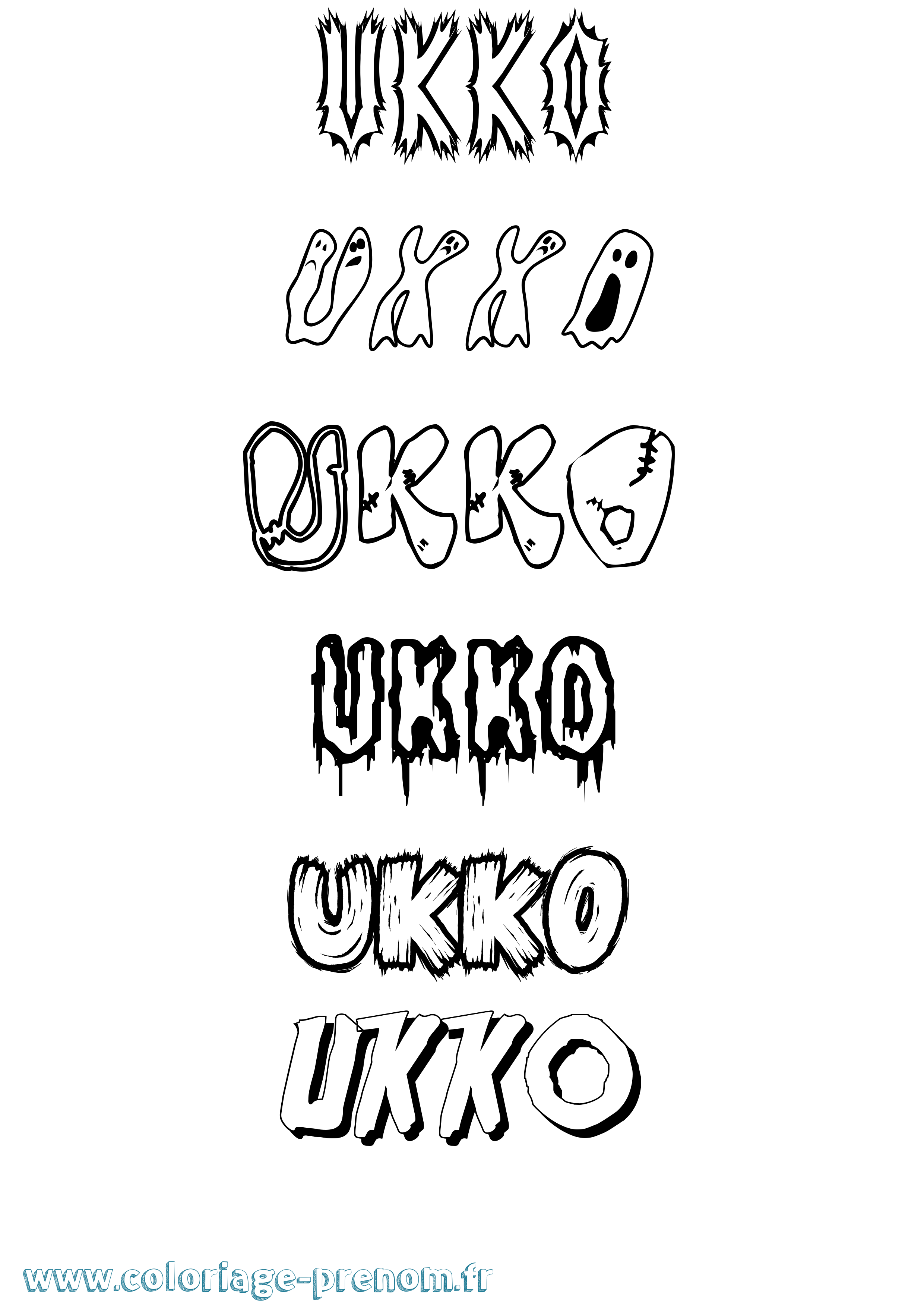 Coloriage prénom Ukko Frisson