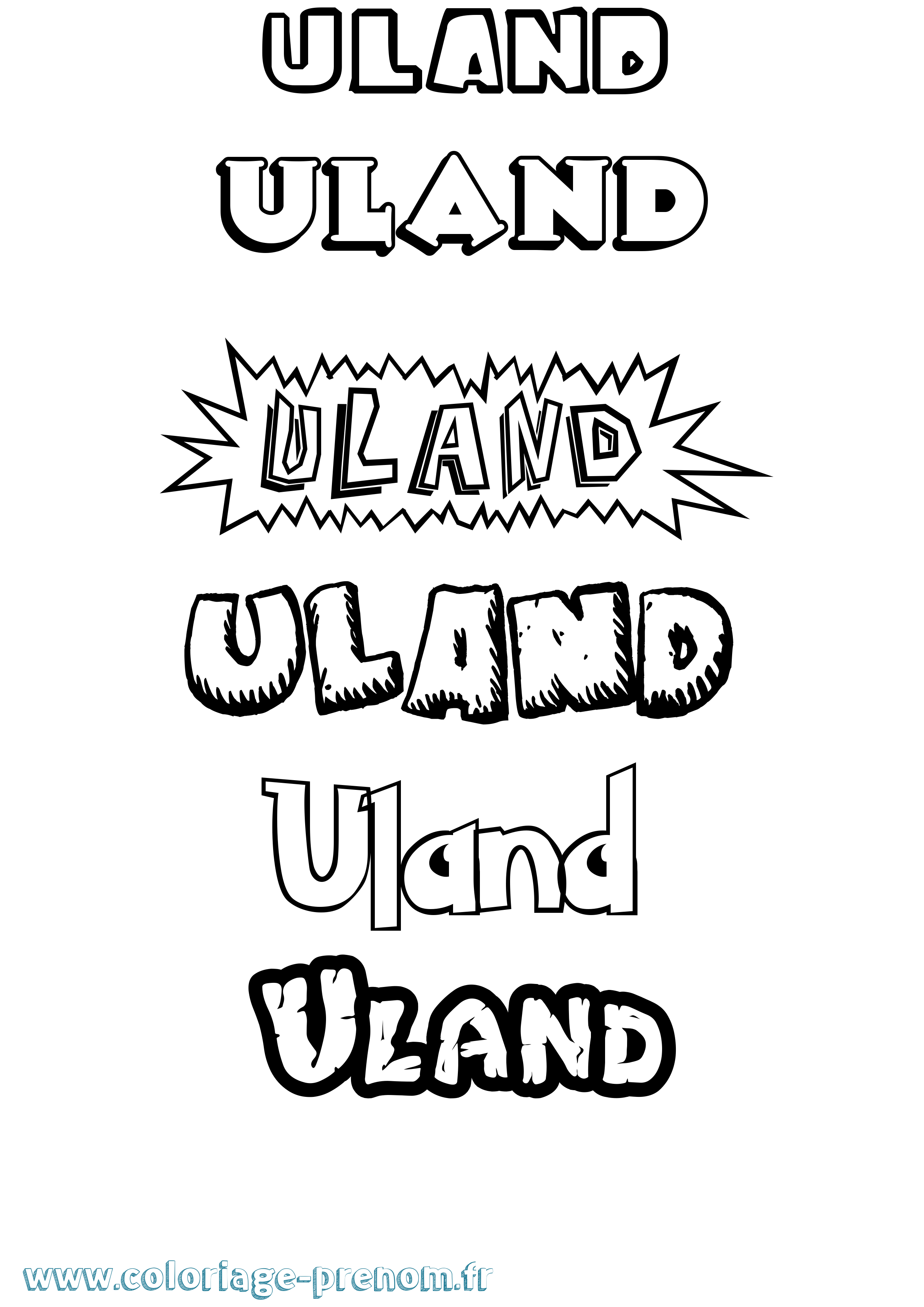 Coloriage prénom Uland Dessin Animé