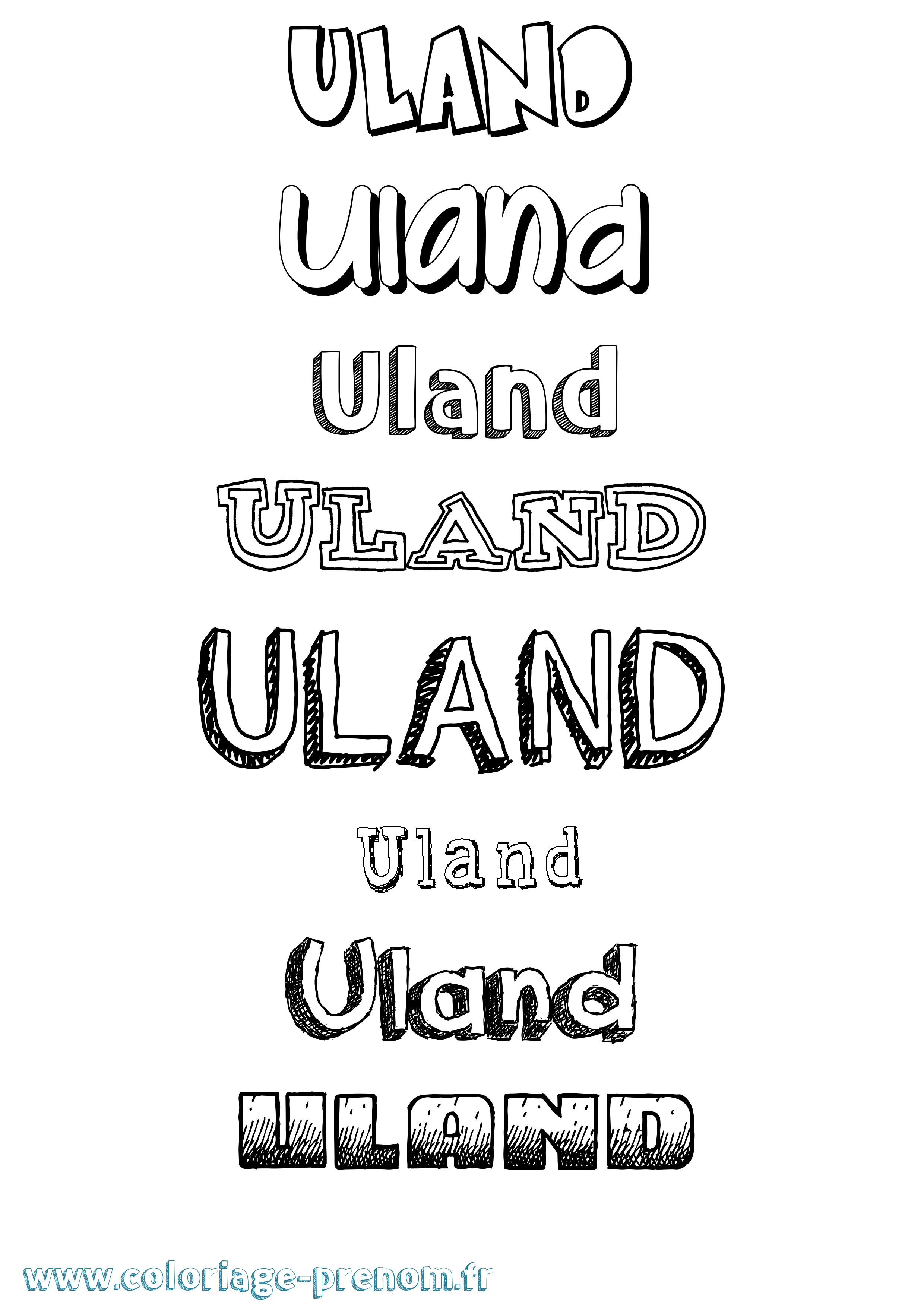 Coloriage prénom Uland Dessiné