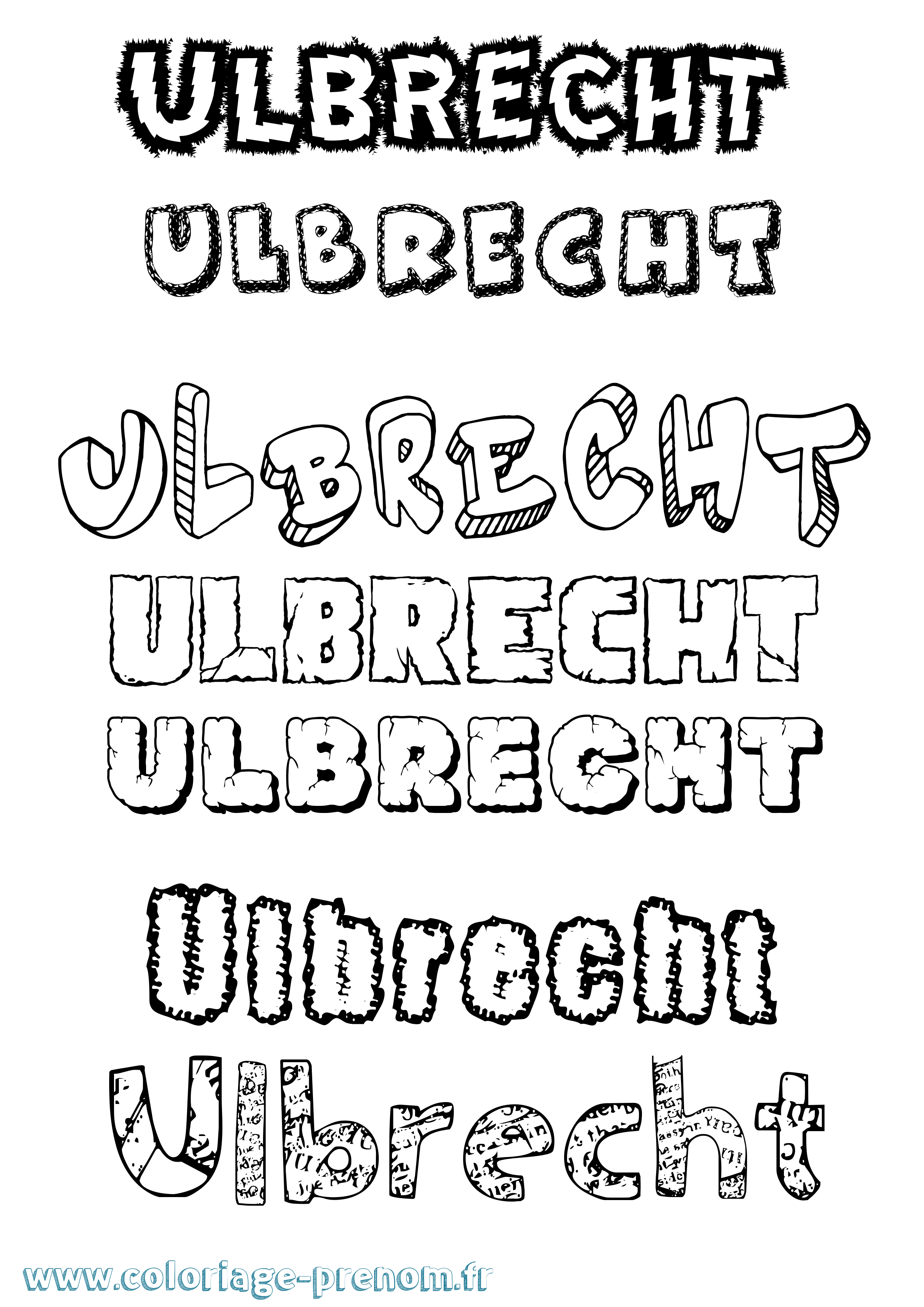 Coloriage prénom Ulbrecht Destructuré