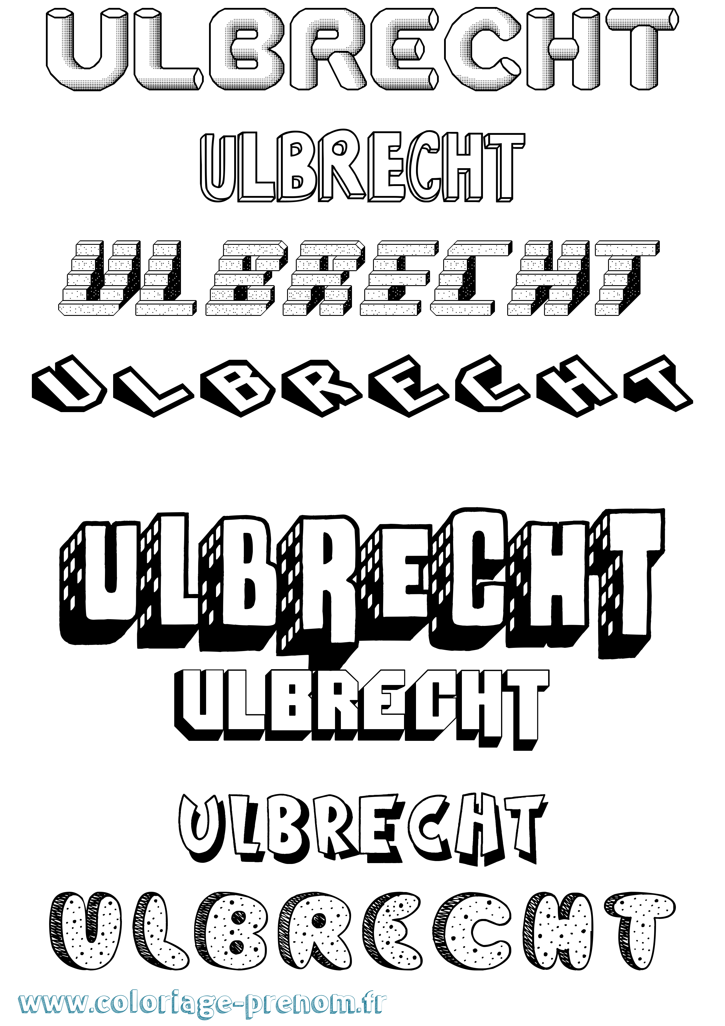 Coloriage prénom Ulbrecht Effet 3D