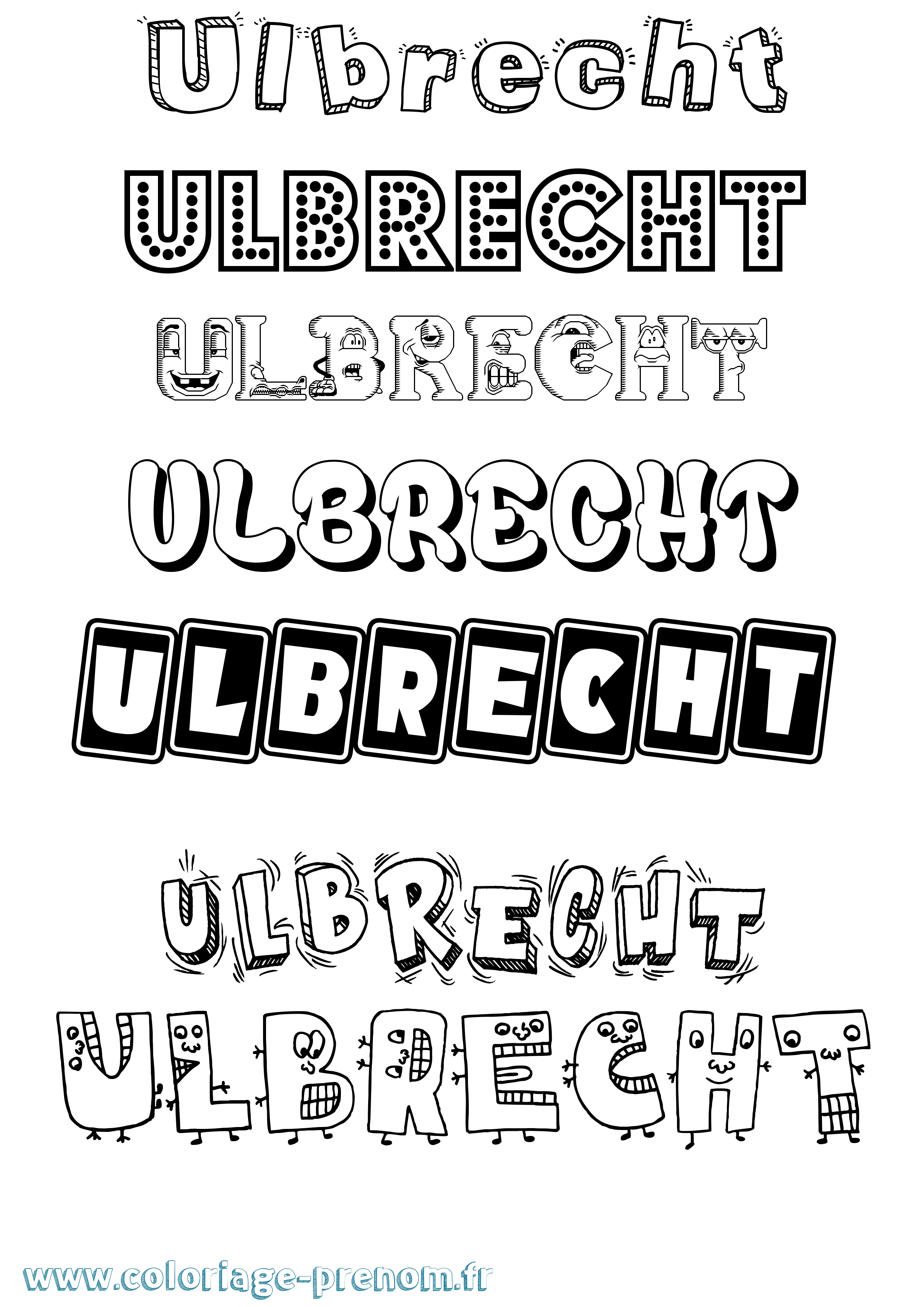 Coloriage prénom Ulbrecht Fun