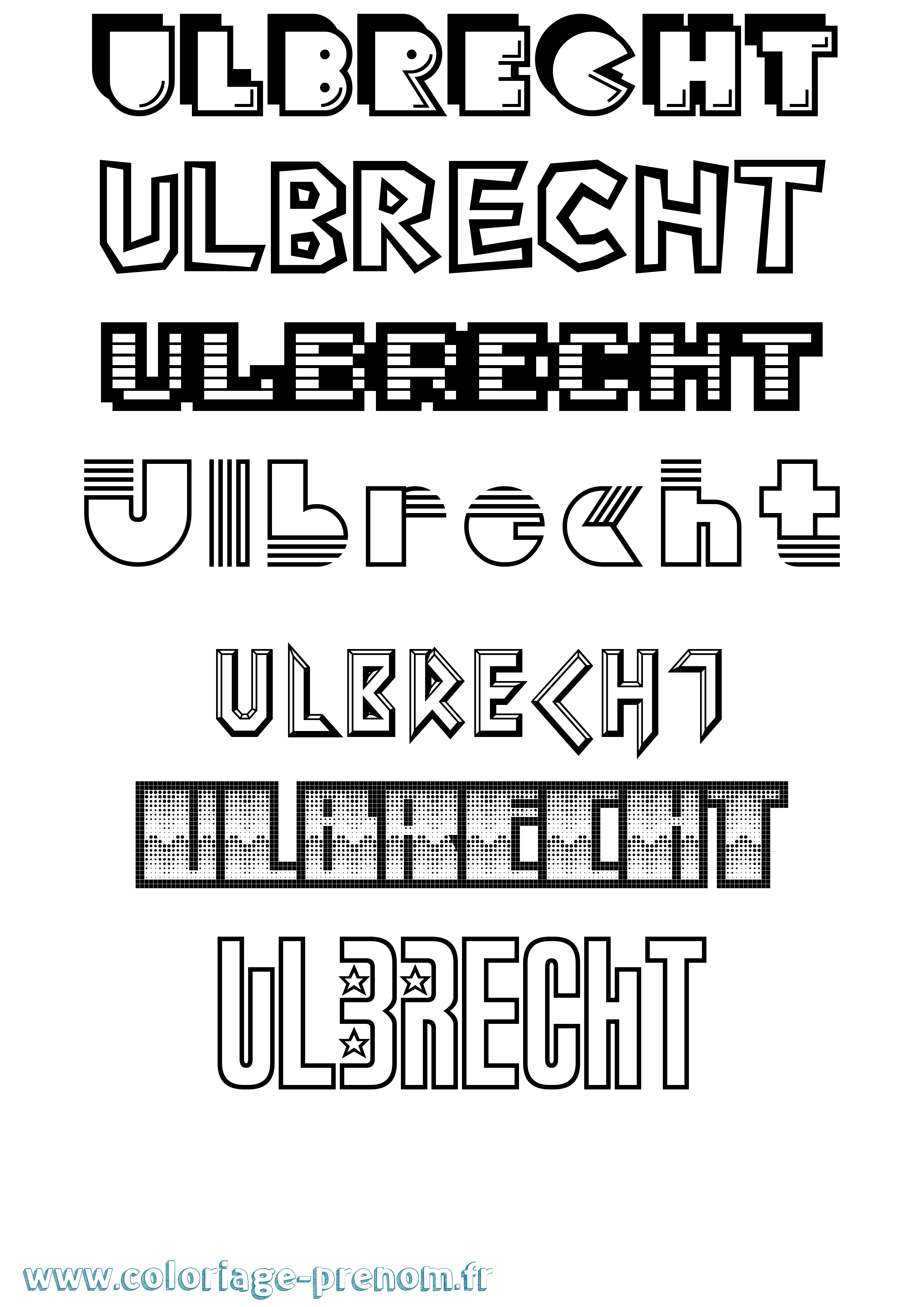 Coloriage prénom Ulbrecht Jeux Vidéos