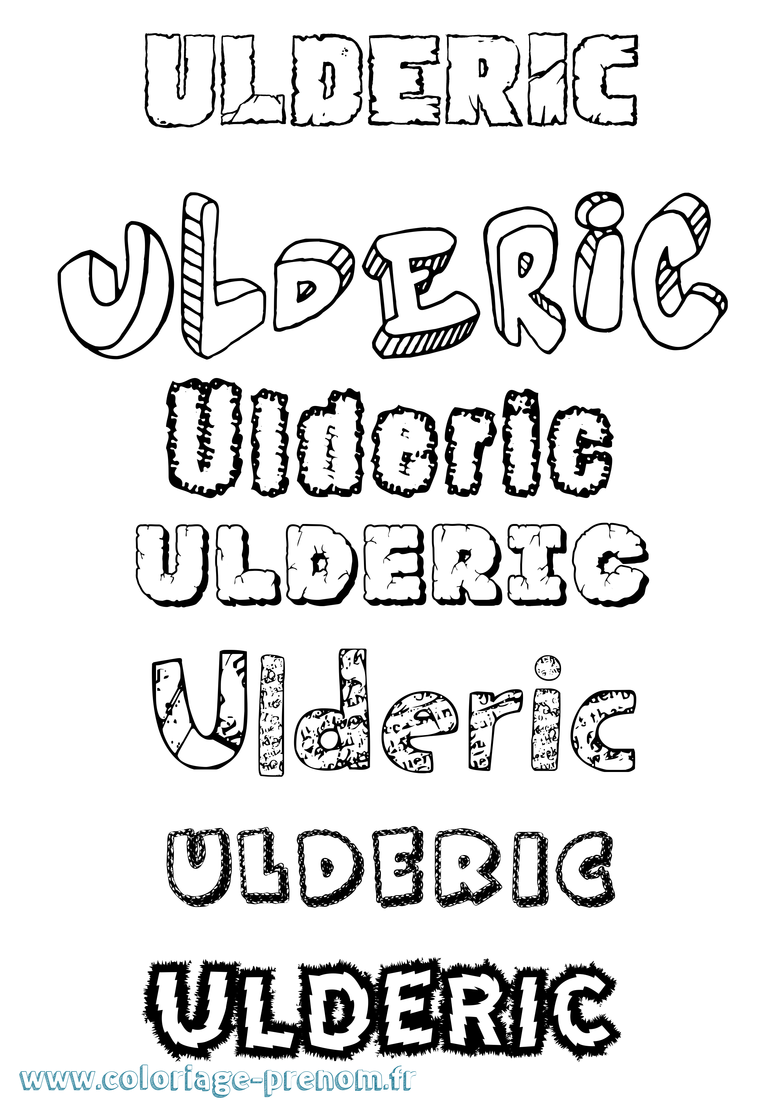 Coloriage prénom Ulderic Destructuré