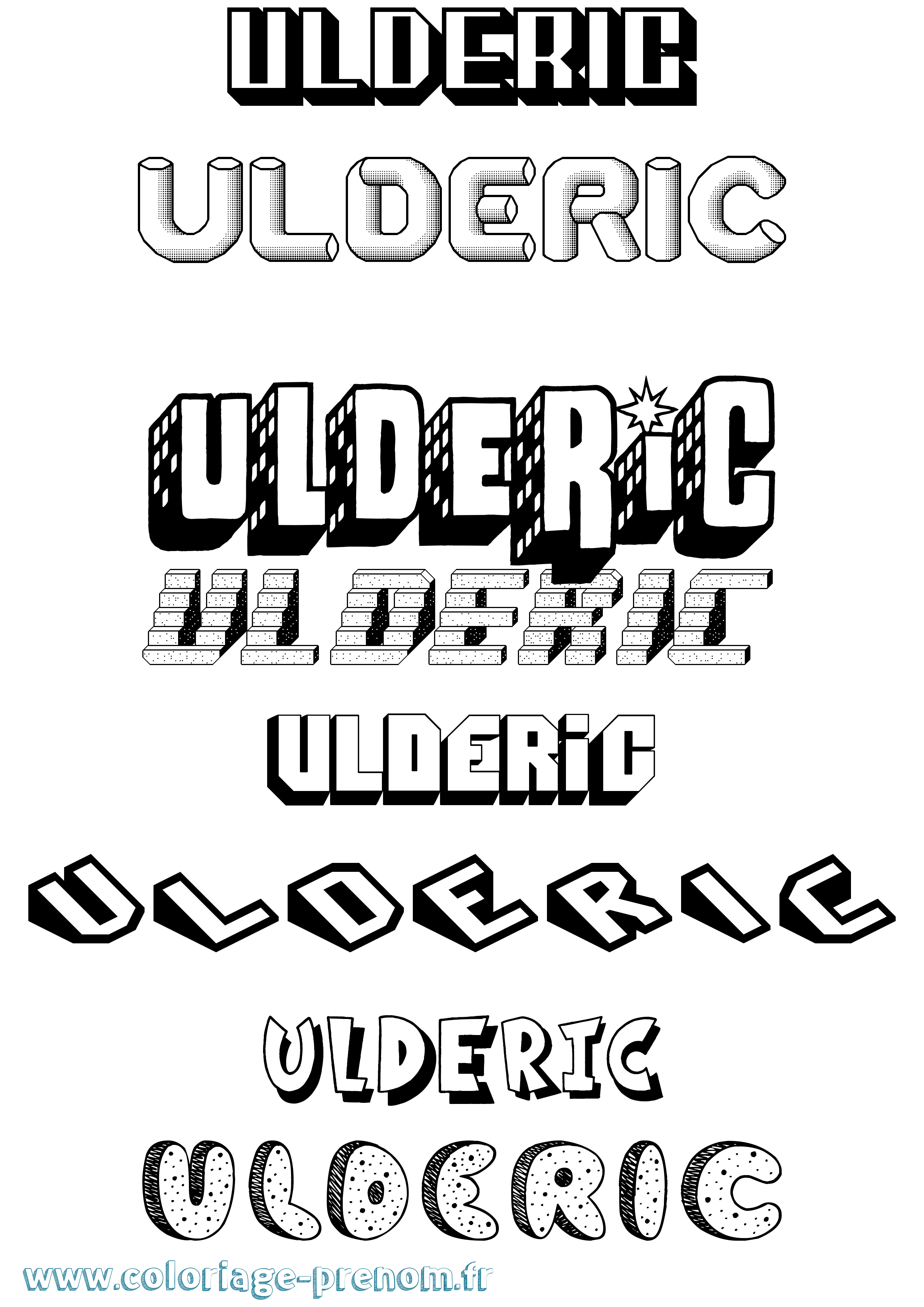 Coloriage prénom Ulderic Effet 3D