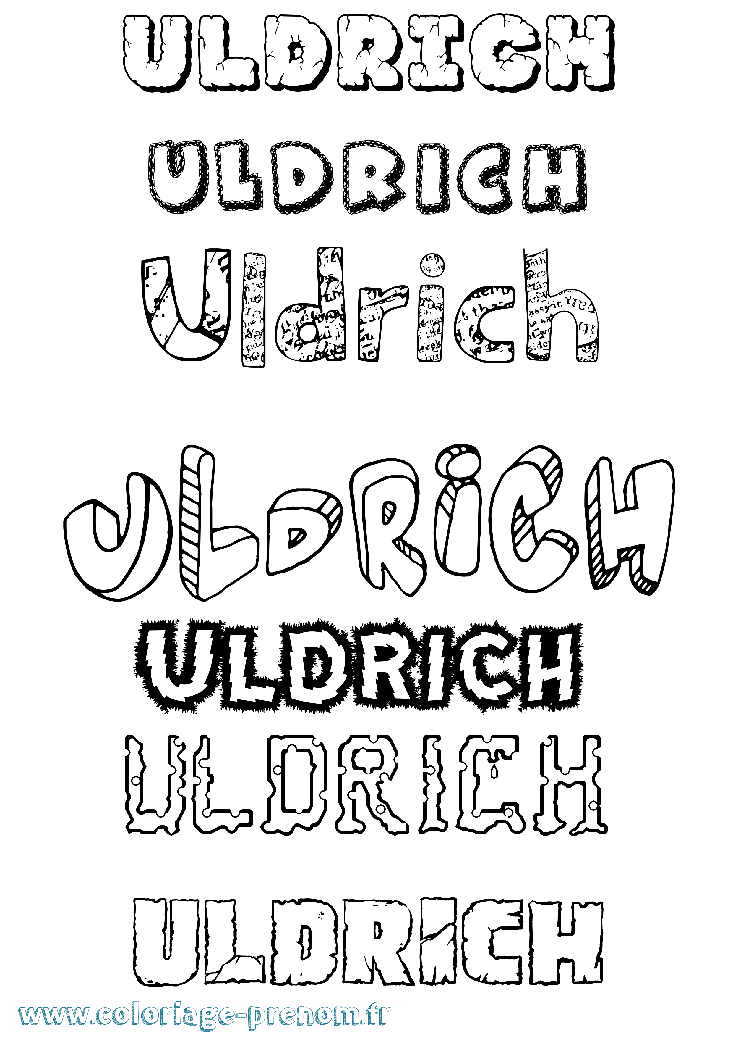 Coloriage prénom Uldrich Destructuré
