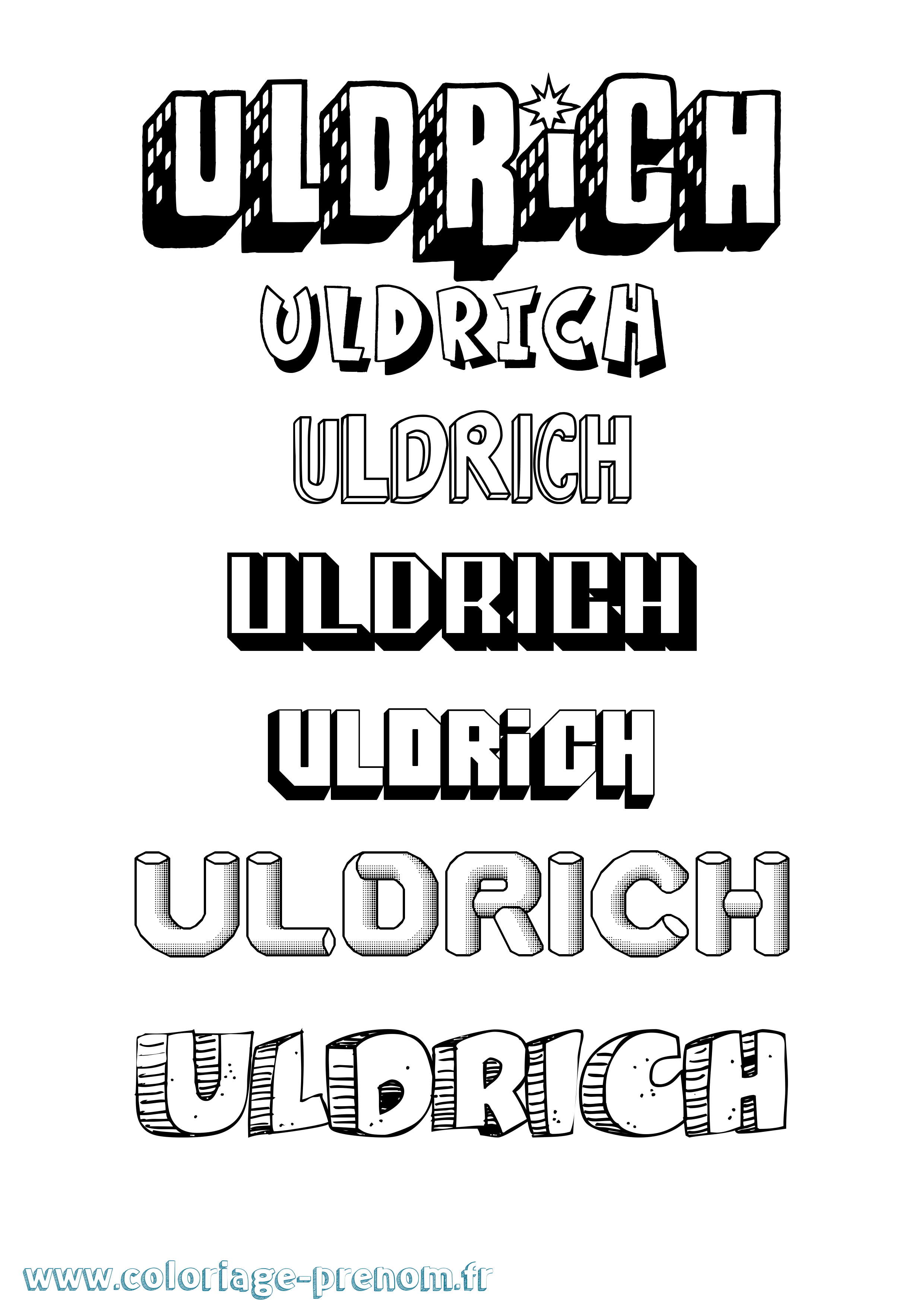 Coloriage prénom Uldrich Effet 3D