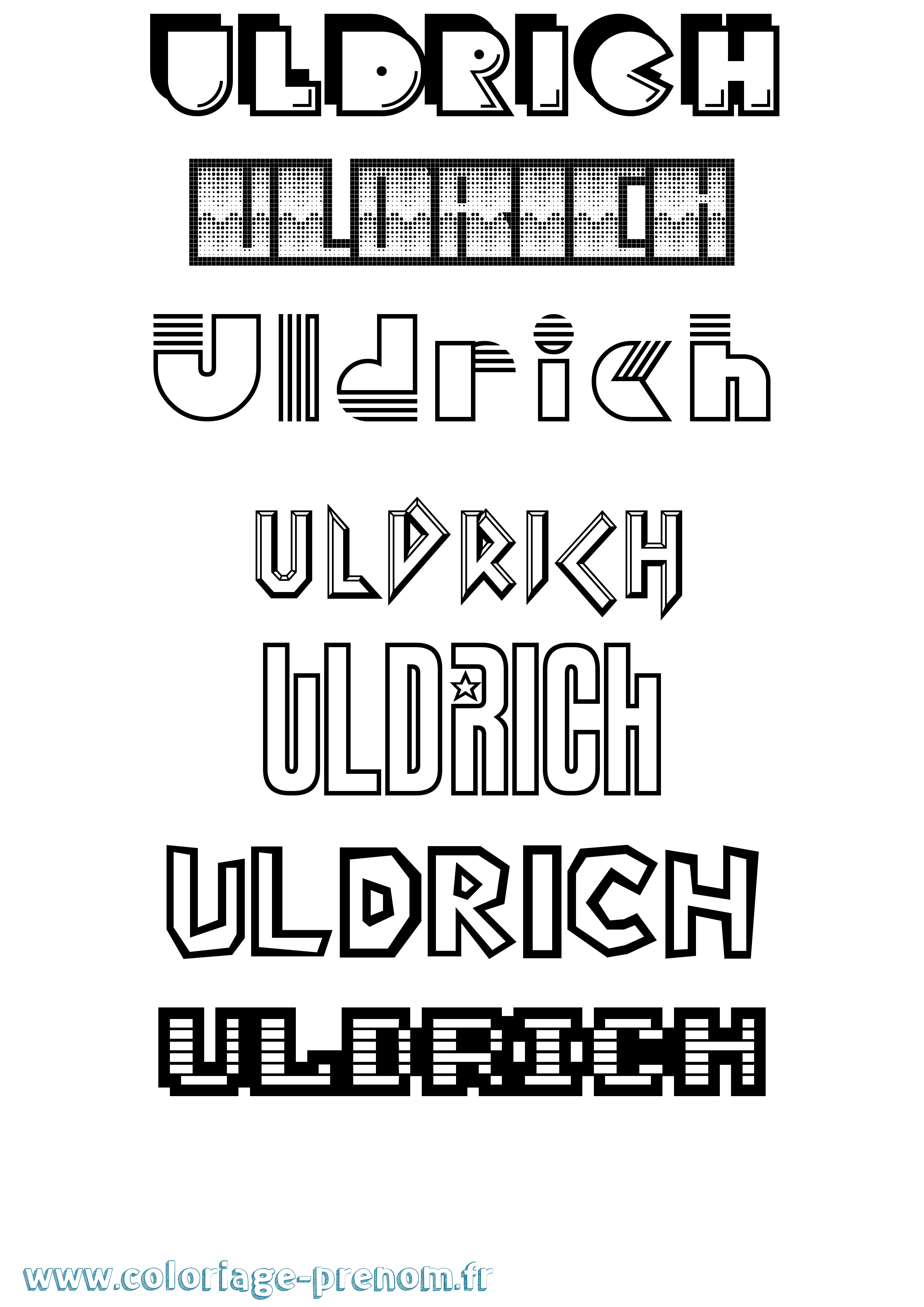 Coloriage prénom Uldrich Jeux Vidéos