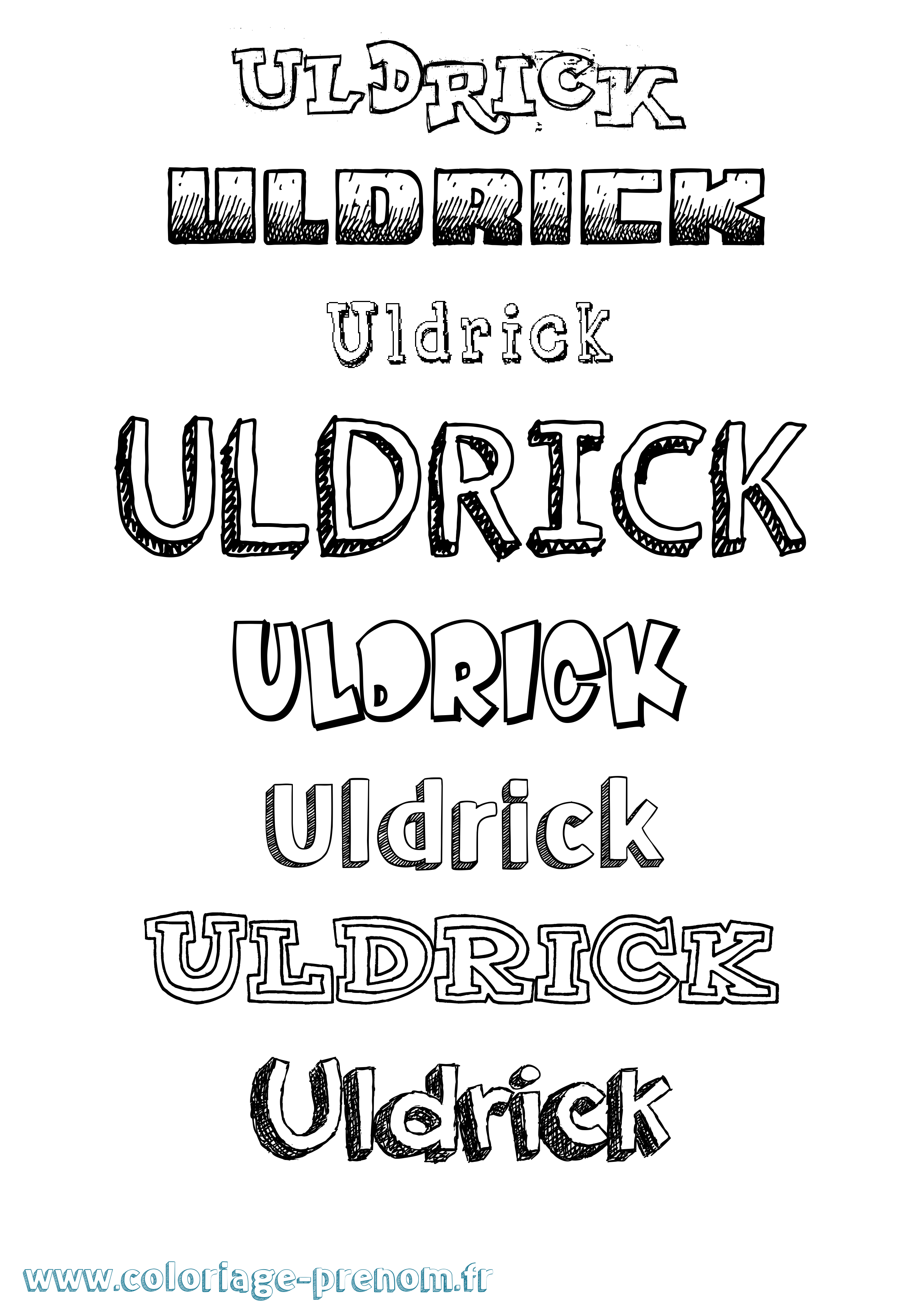 Coloriage prénom Uldrick Dessiné