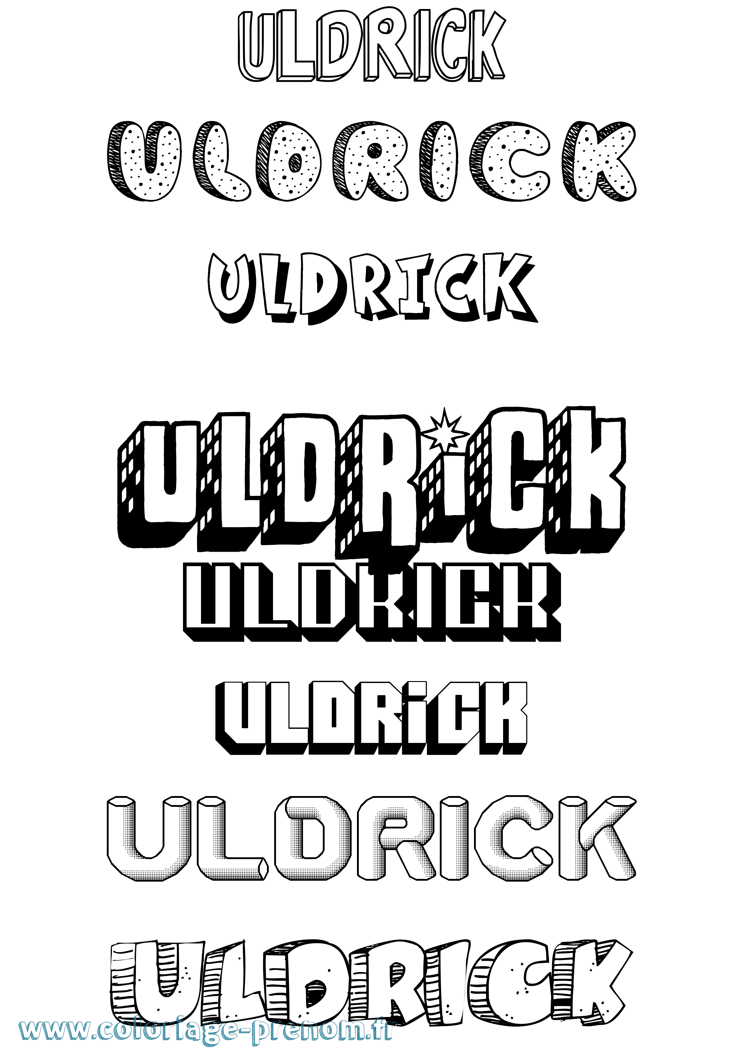 Coloriage prénom Uldrick Effet 3D