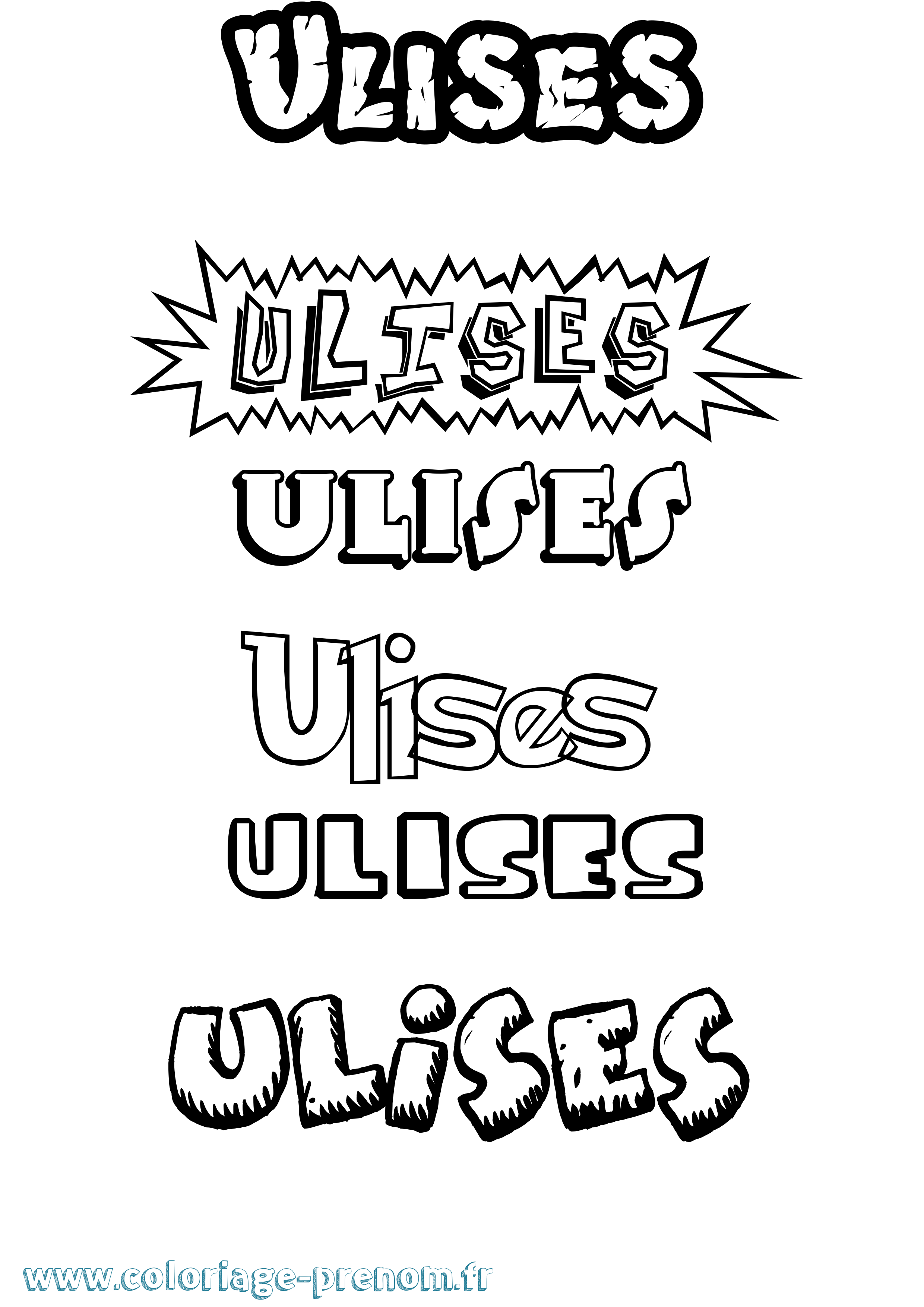 Coloriage prénom Ulises Dessin Animé